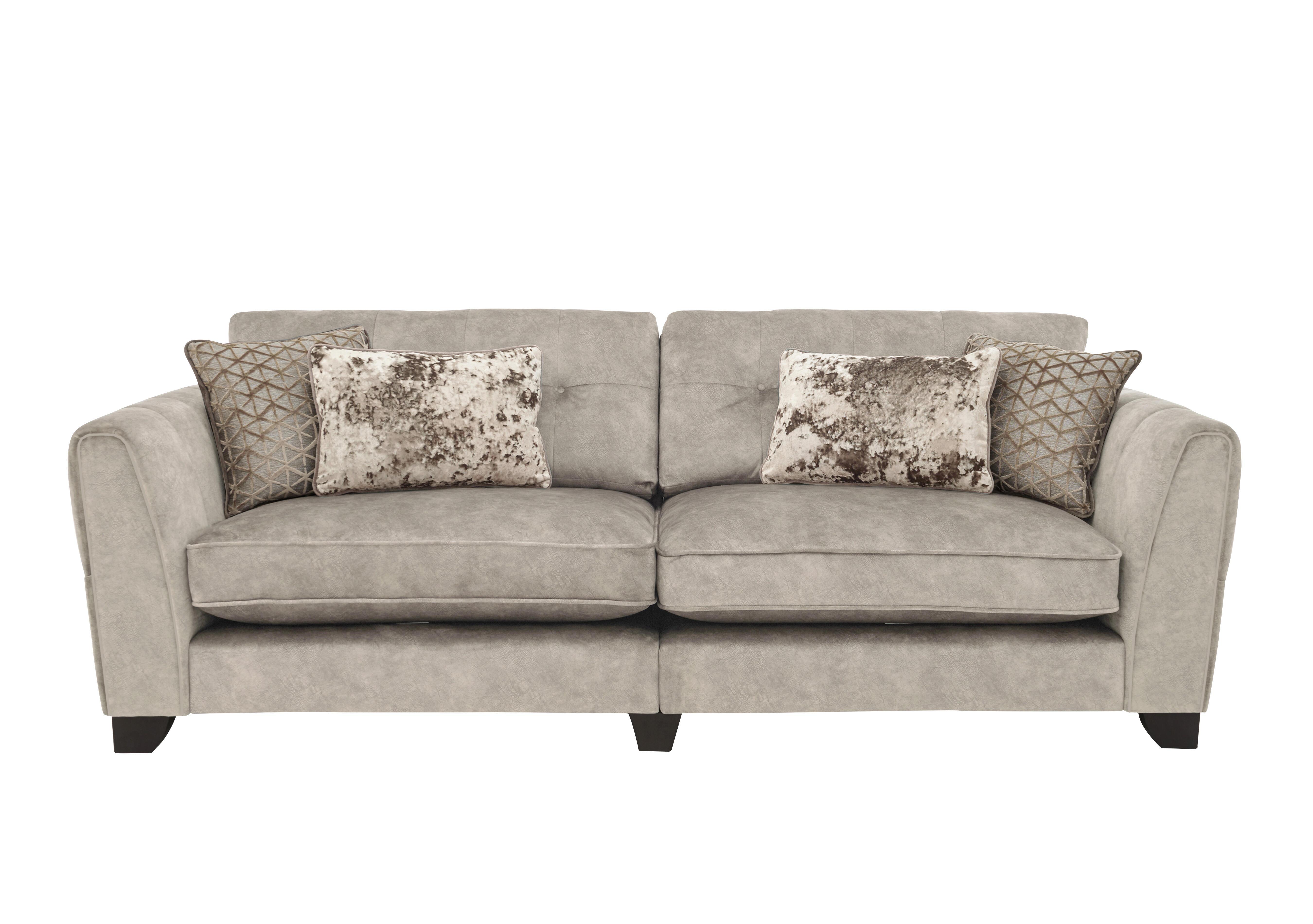Mariah 4 Seater Fabric Classic Back Split Frame Sofa in Dapple Cream-Tri No Insert on Furniture Village