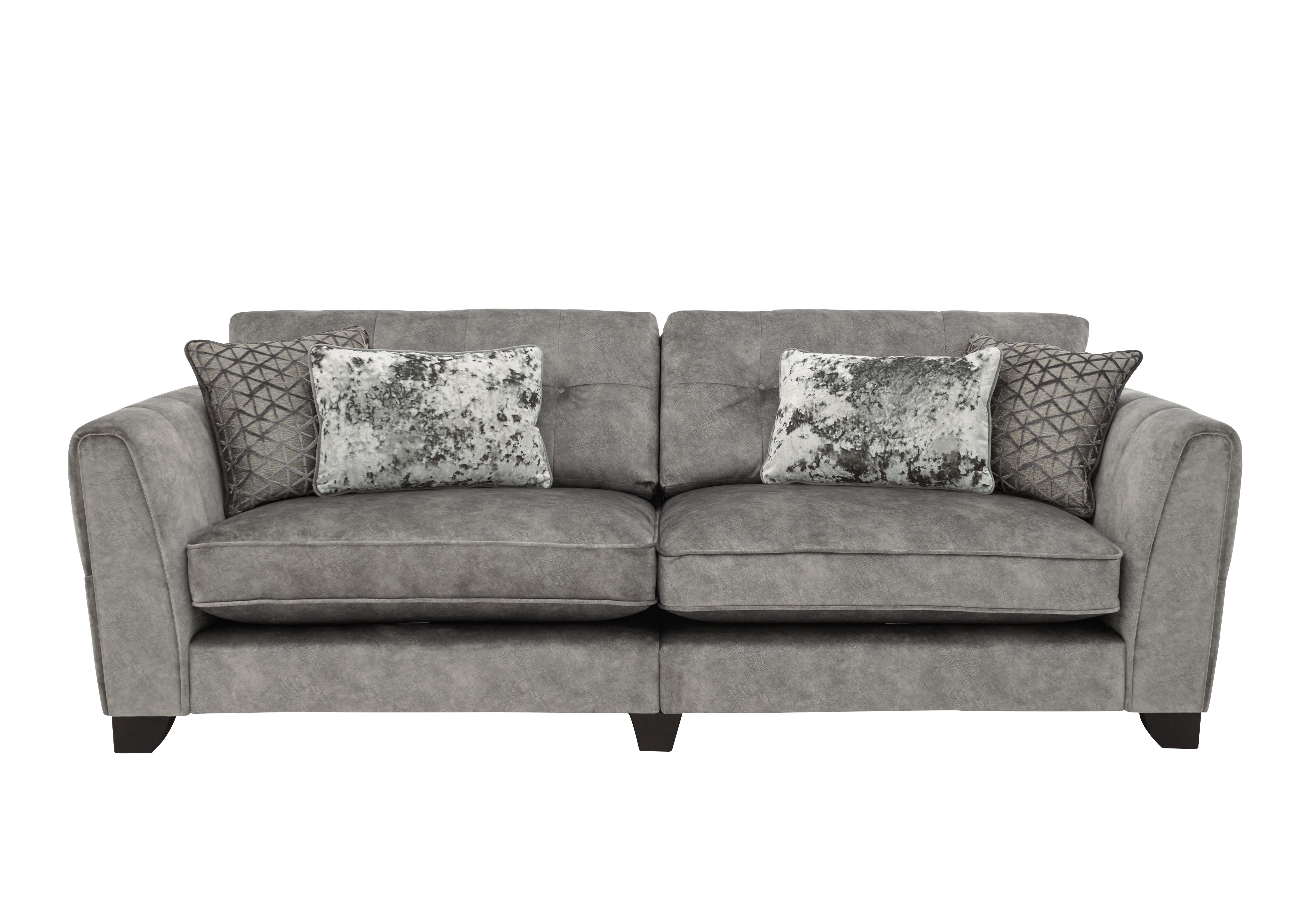 Mariah 4 Seater Fabric Classic Back Split Frame Sofa in Dapple Silver-Tri No Insert on Furniture Village