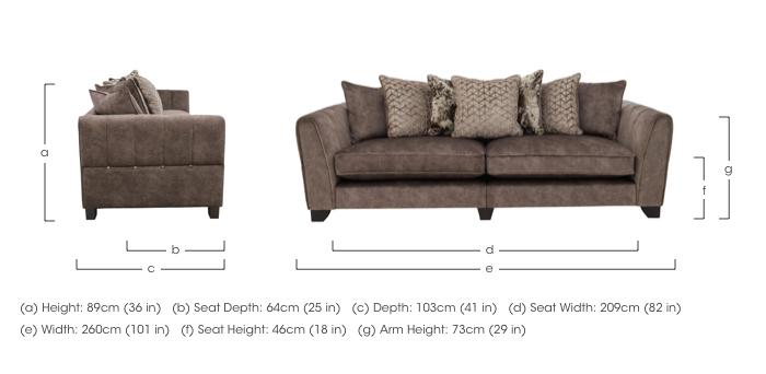 Mariah 4 Seater Fabric Pillow Back Split Frame Sofa in  on Furniture Village