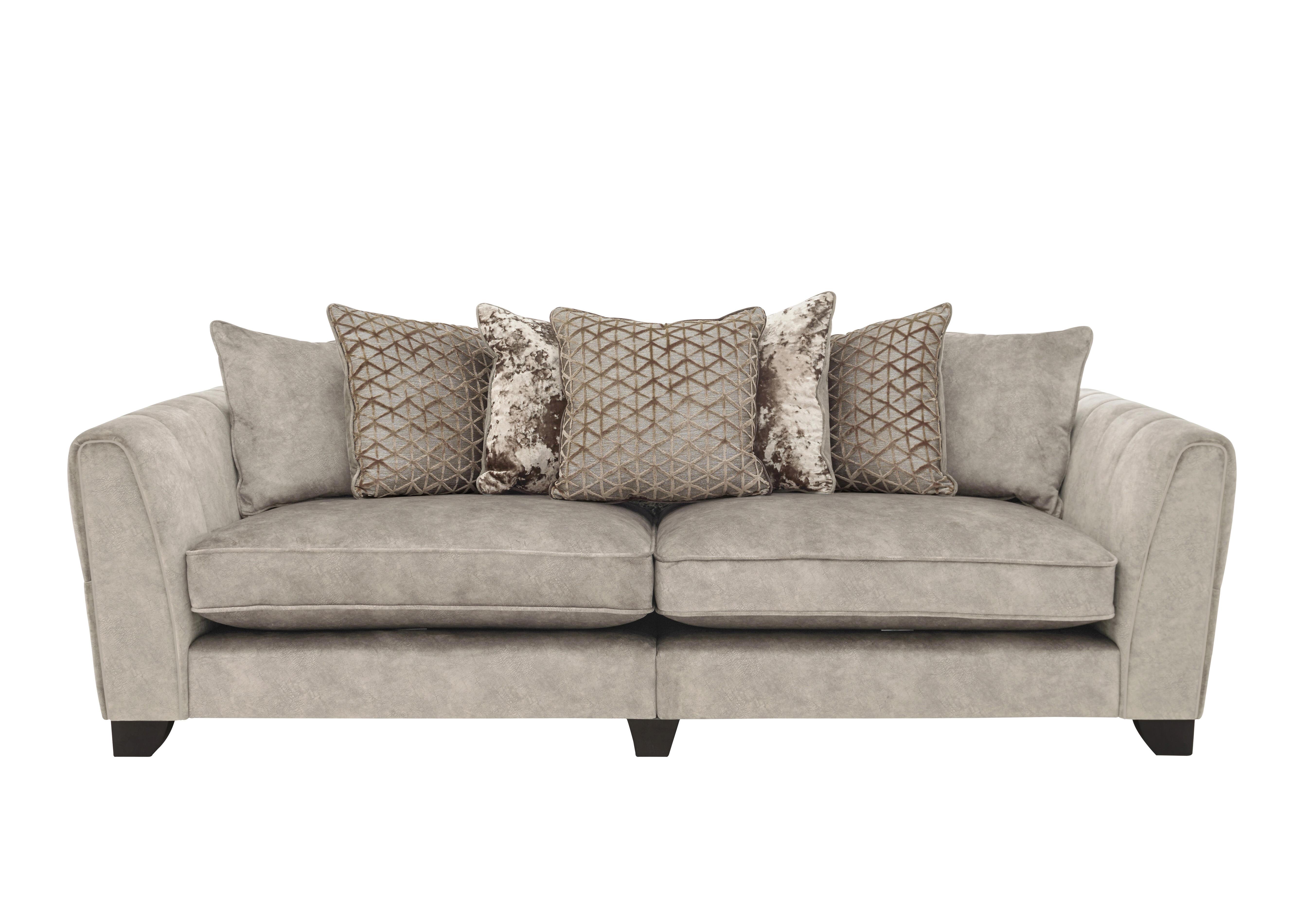 Mariah 4 Seater Fabric Scatter Back Split Frame Sofa in Dapple Cream-Tri No Insert on Furniture Village