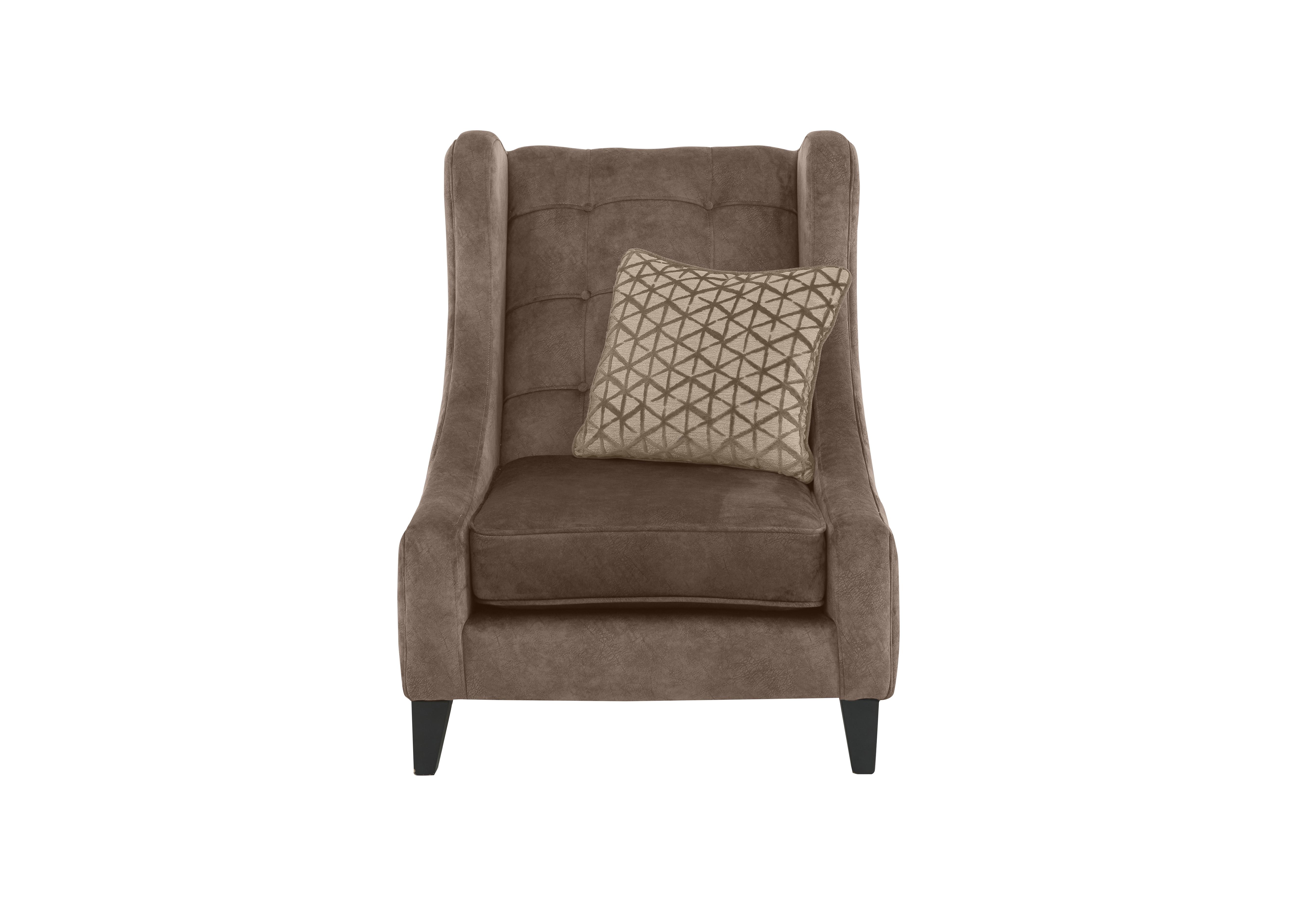 Mariah Fabric Accent Armchair in Dapple Chocolate-Tri Chrome on Furniture Village