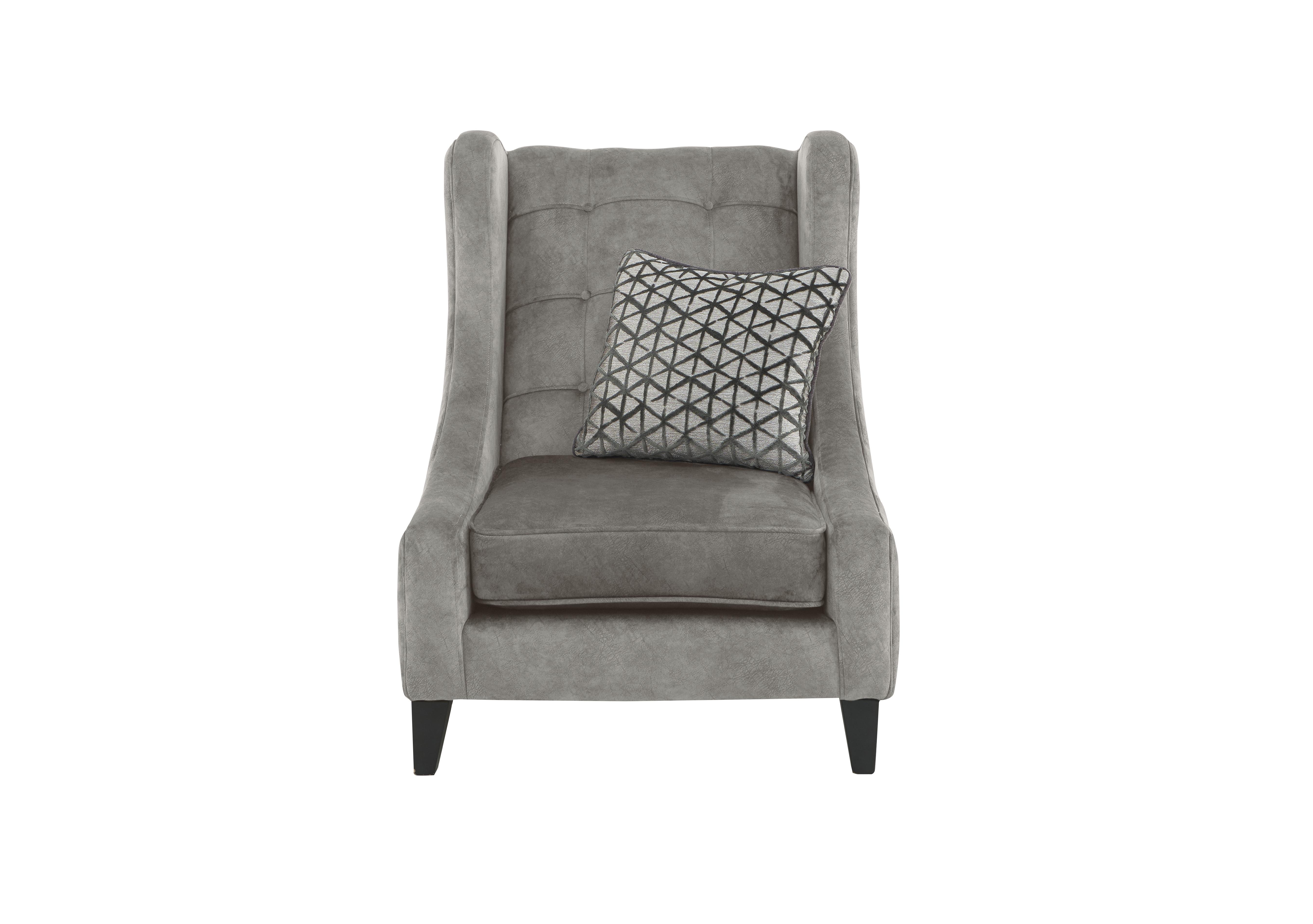 Oh So Glam Mariah Fabric Accent Armchair in Dapple Silver-Tri Brass on Furniture Village