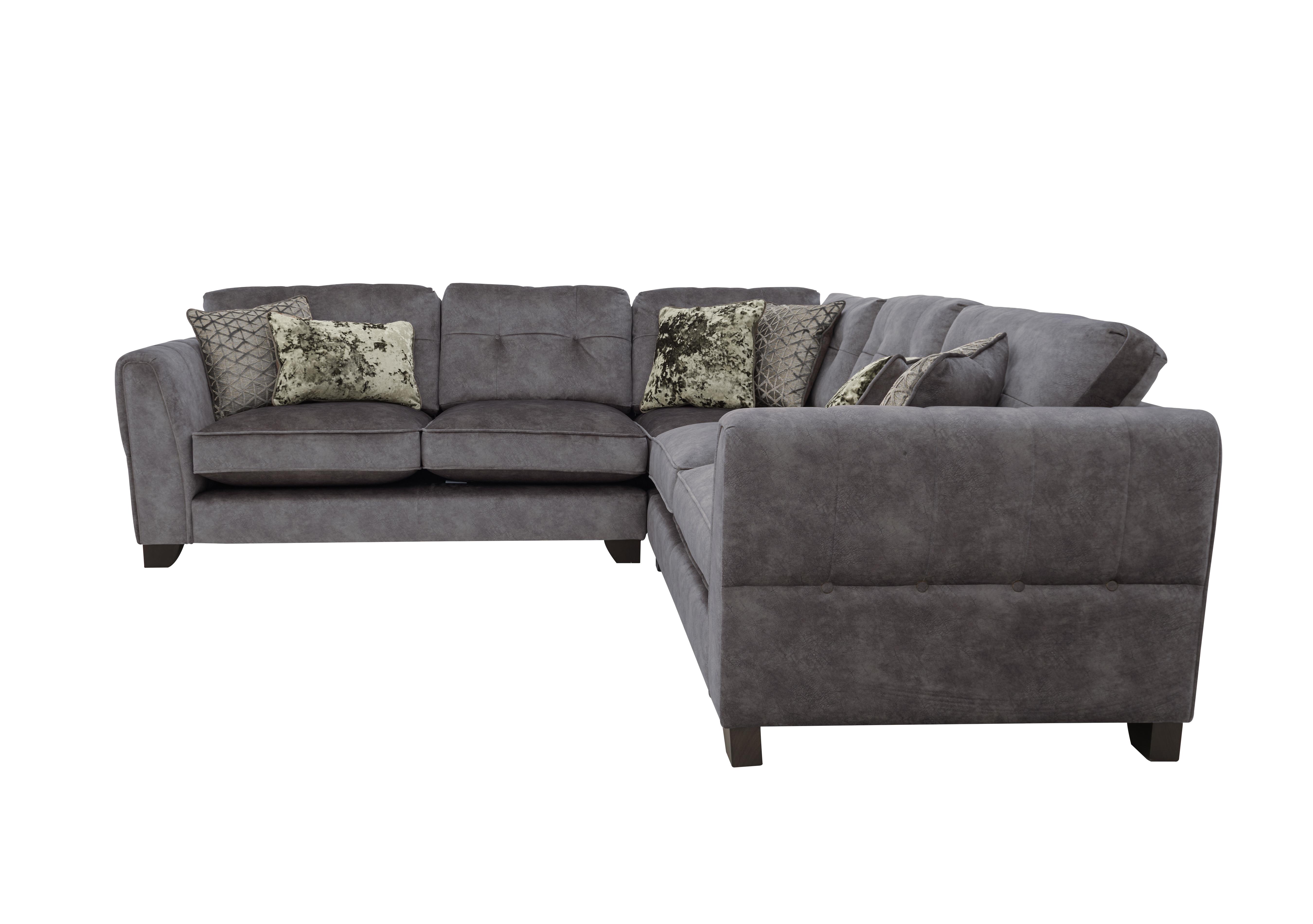 Mariah Large Fabric Classic Back Corner Sofa in Dapple Moleskin-Tri No Insert on Furniture Village