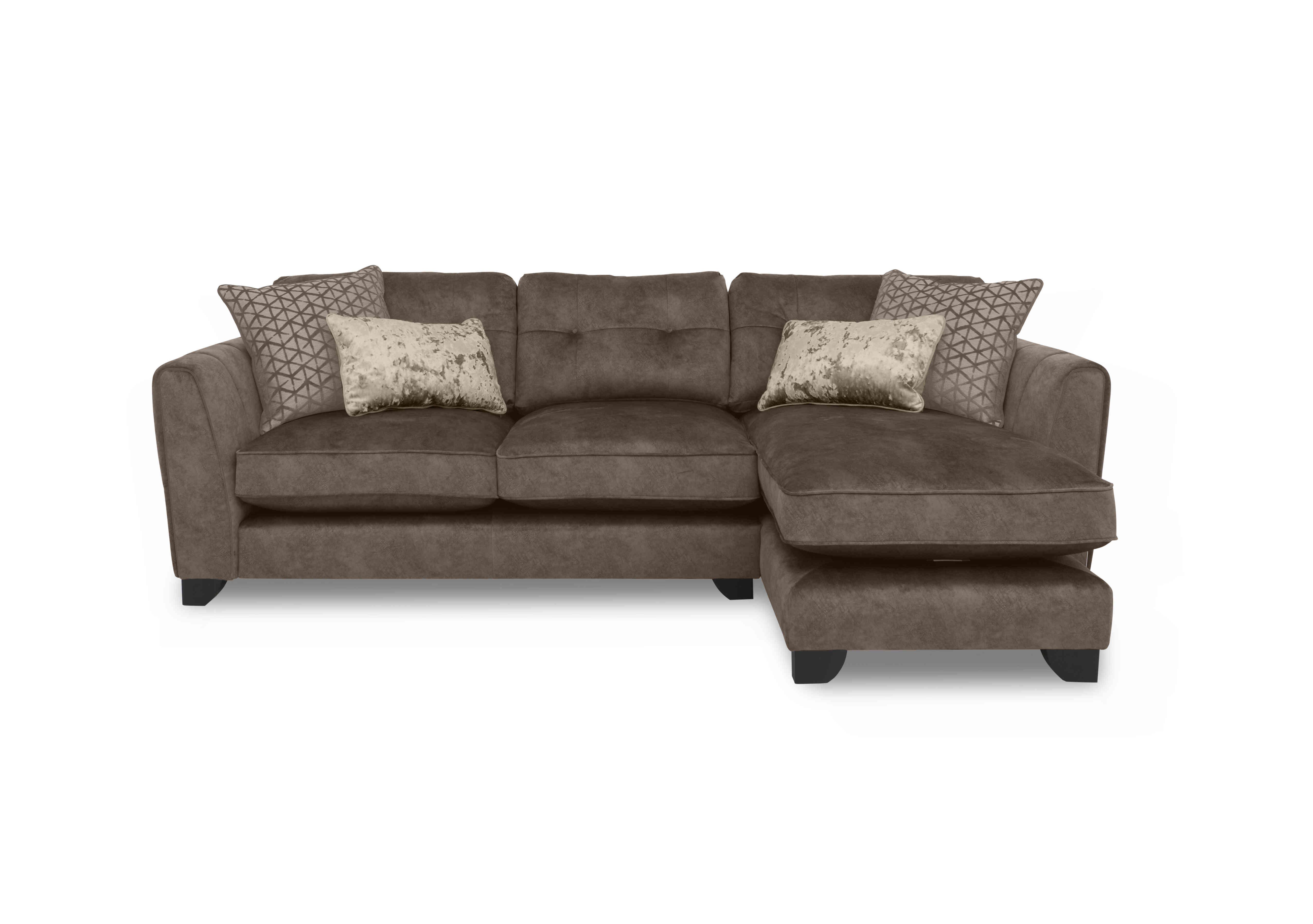 Mariah Fabric Classic Back Chaise End Sofa in Dapple Chocolate-Tri No Insert on Furniture Village