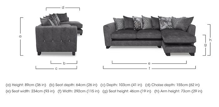 Mariah Fabric Pillow Back Chaise End Sofa in  on Furniture Village