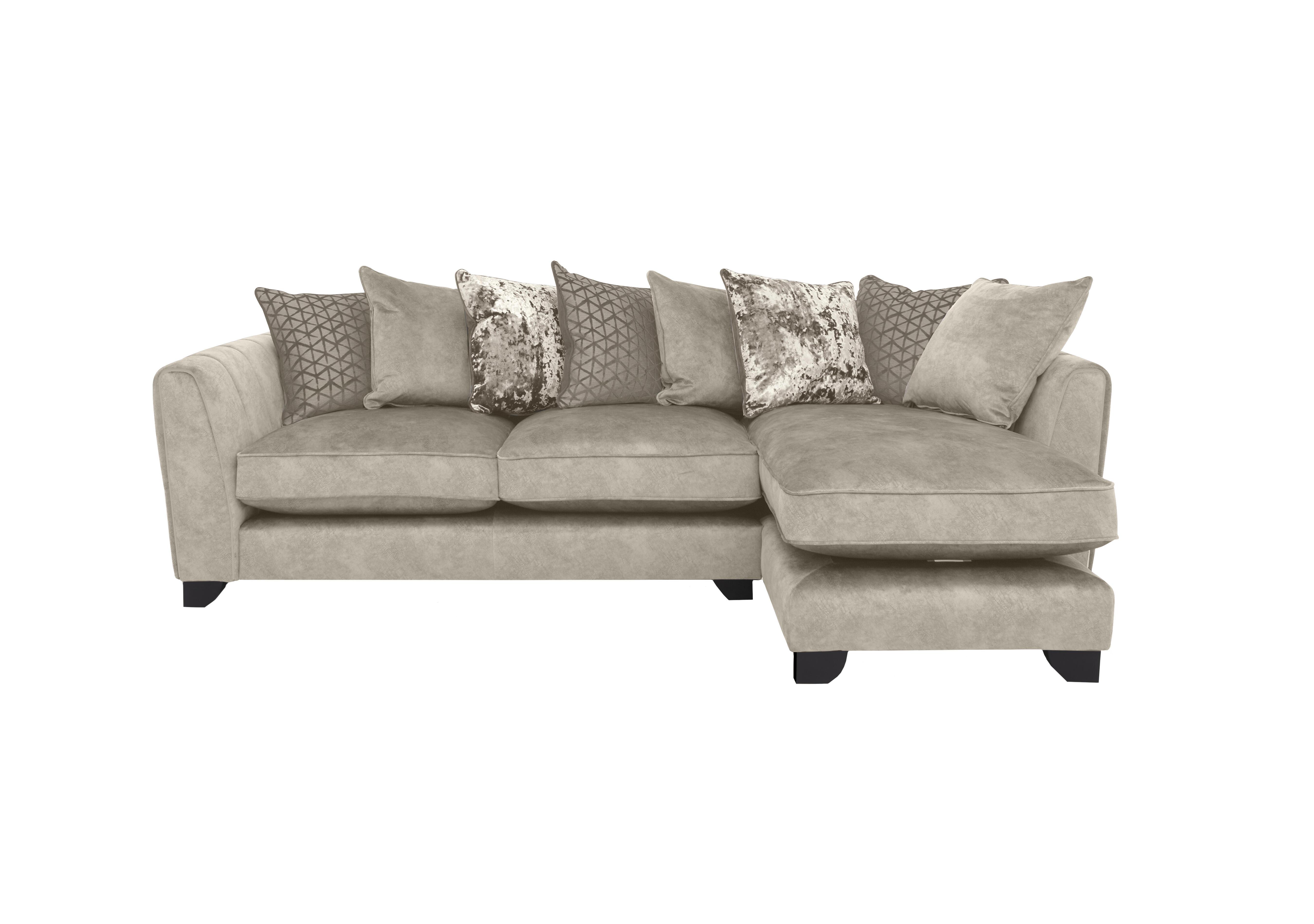 Mariah Fabric Pillow Back Chaise End Sofa in Dapple Cream-Tri No Insert on Furniture Village