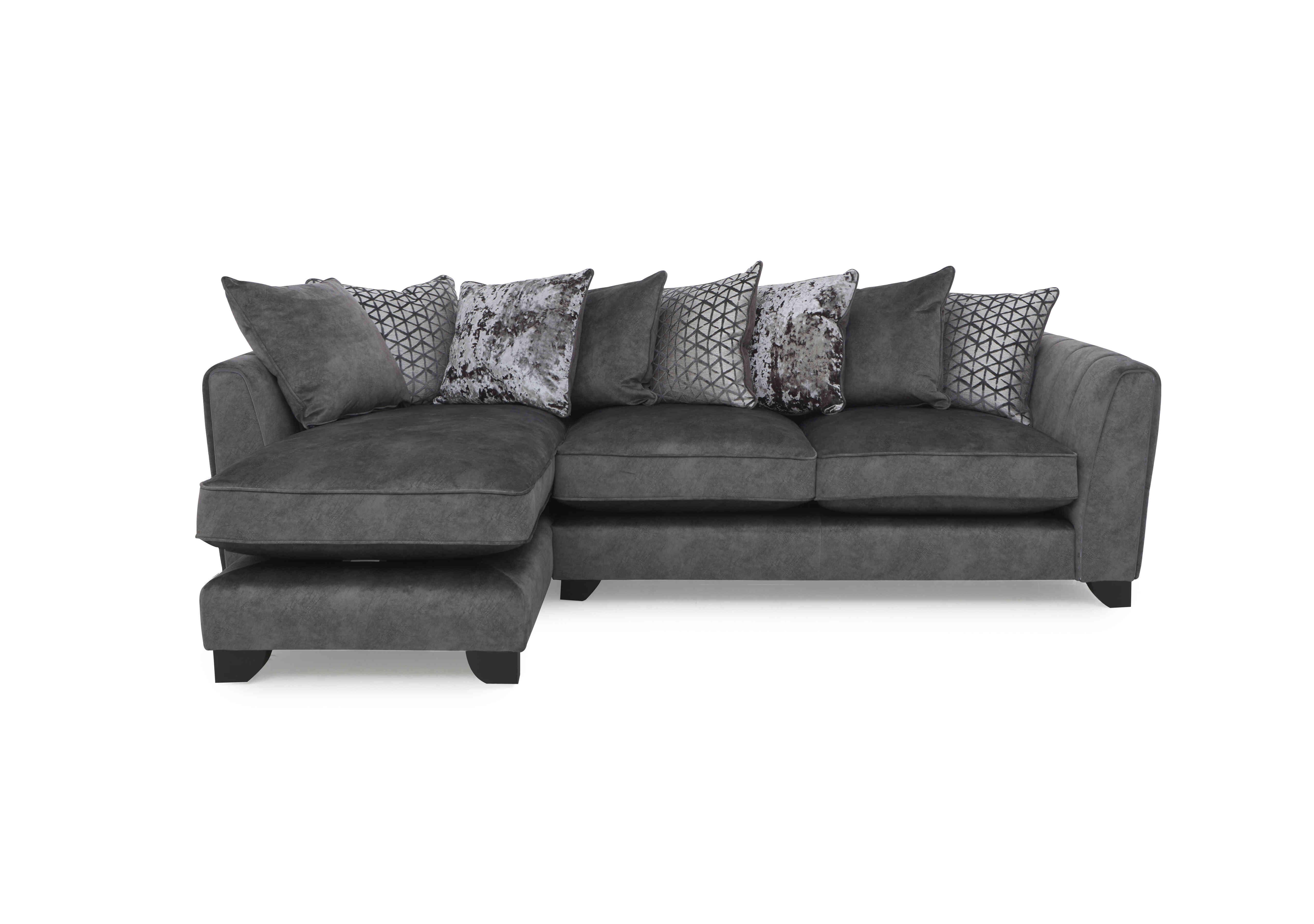 Oh So Glam Mariah Fabric Pillow Back Chaise End Sofa in Dapple Moleskin-Tri No Insert on Furniture Village