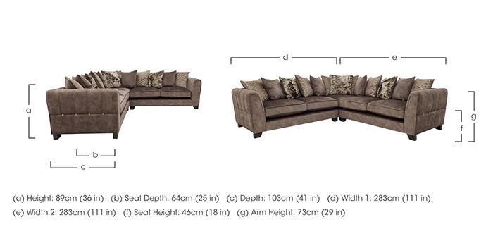 Mariah Large Fabric Pillow Back Corner Sofa in  on Furniture Village