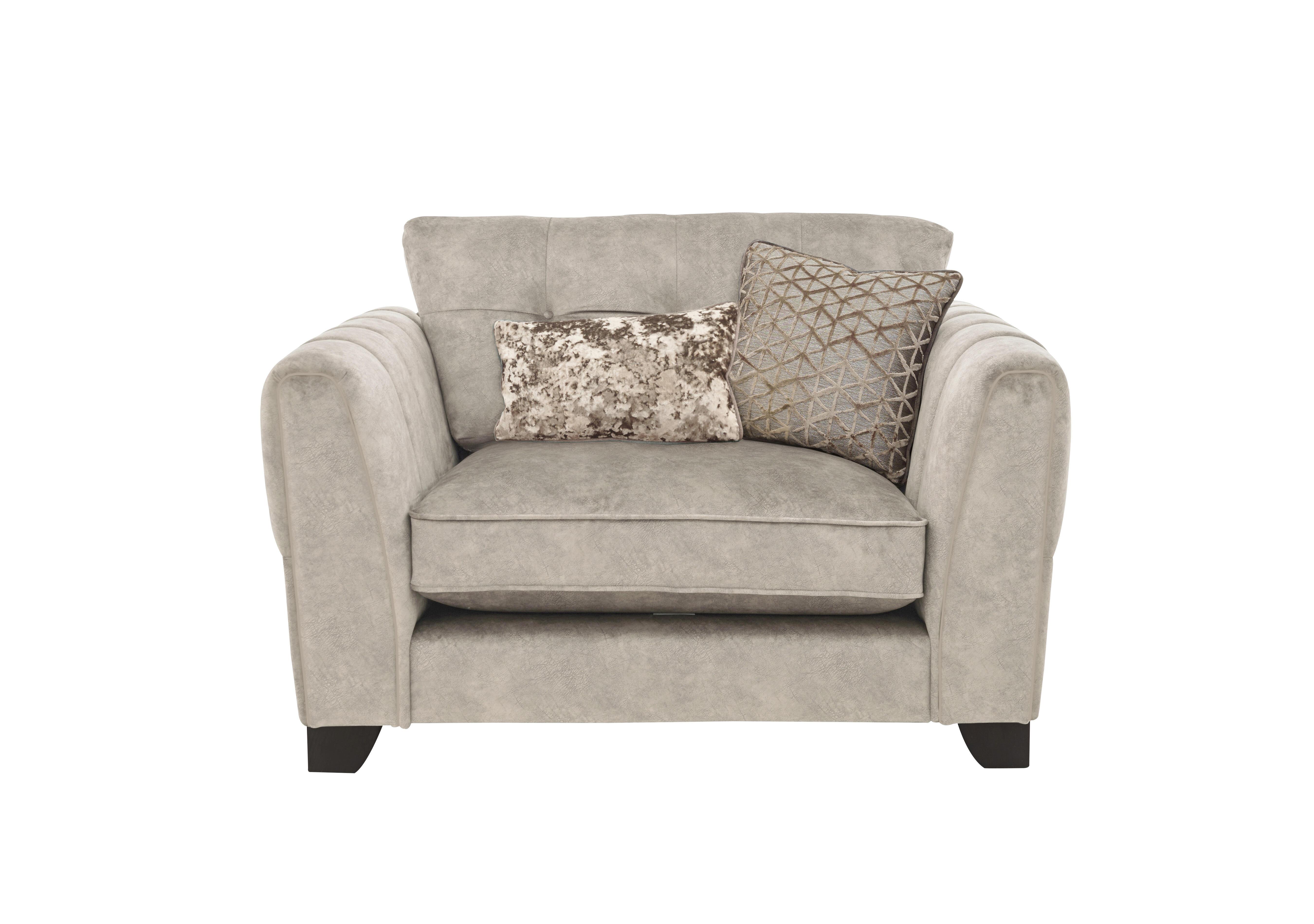 Mariah Classic Back Fabric Snuggler Chair in Dapple Cream-Tri No Insert on Furniture Village