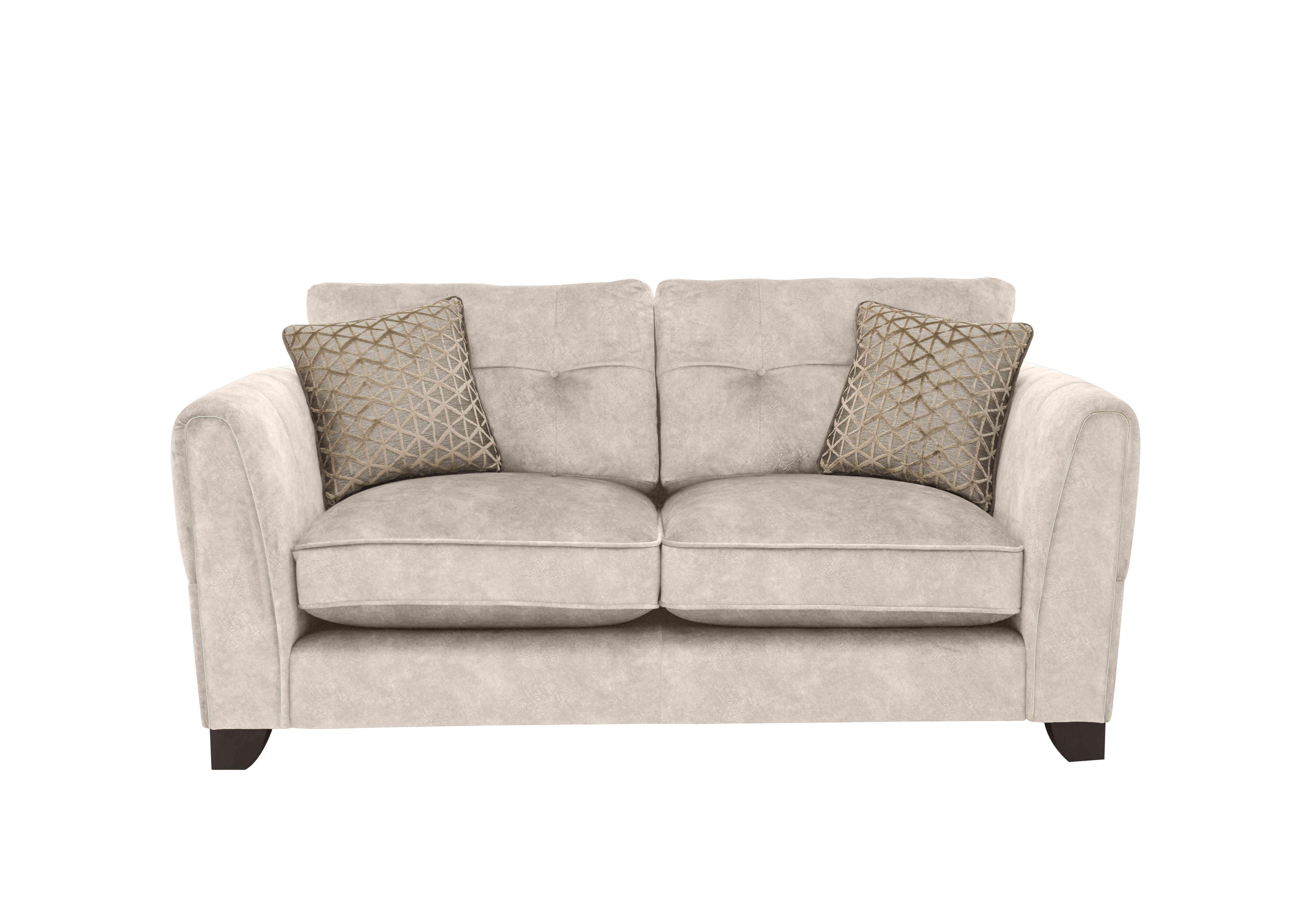 Mariah 2 Seater Fabric Classic Back Sofa in Dapple Ivory-Tri Chrome on Furniture Village