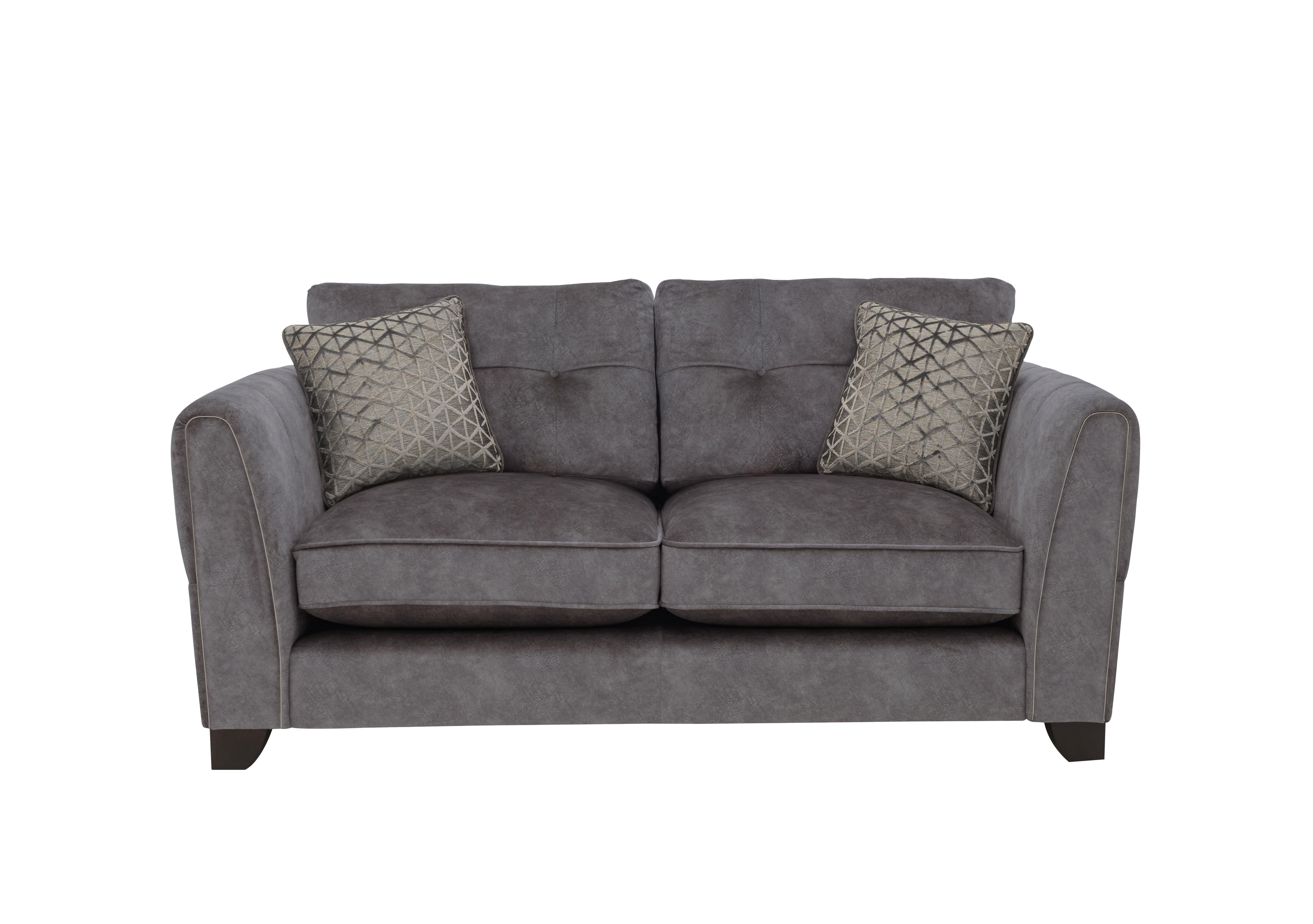 Mariah 2 Seater Fabric Classic Back Sofa in Dapple Moleskin-Tri Chrome on Furniture Village