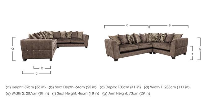 Mariah Small Fabric Pillow Back Corner Sofa in  on Furniture Village