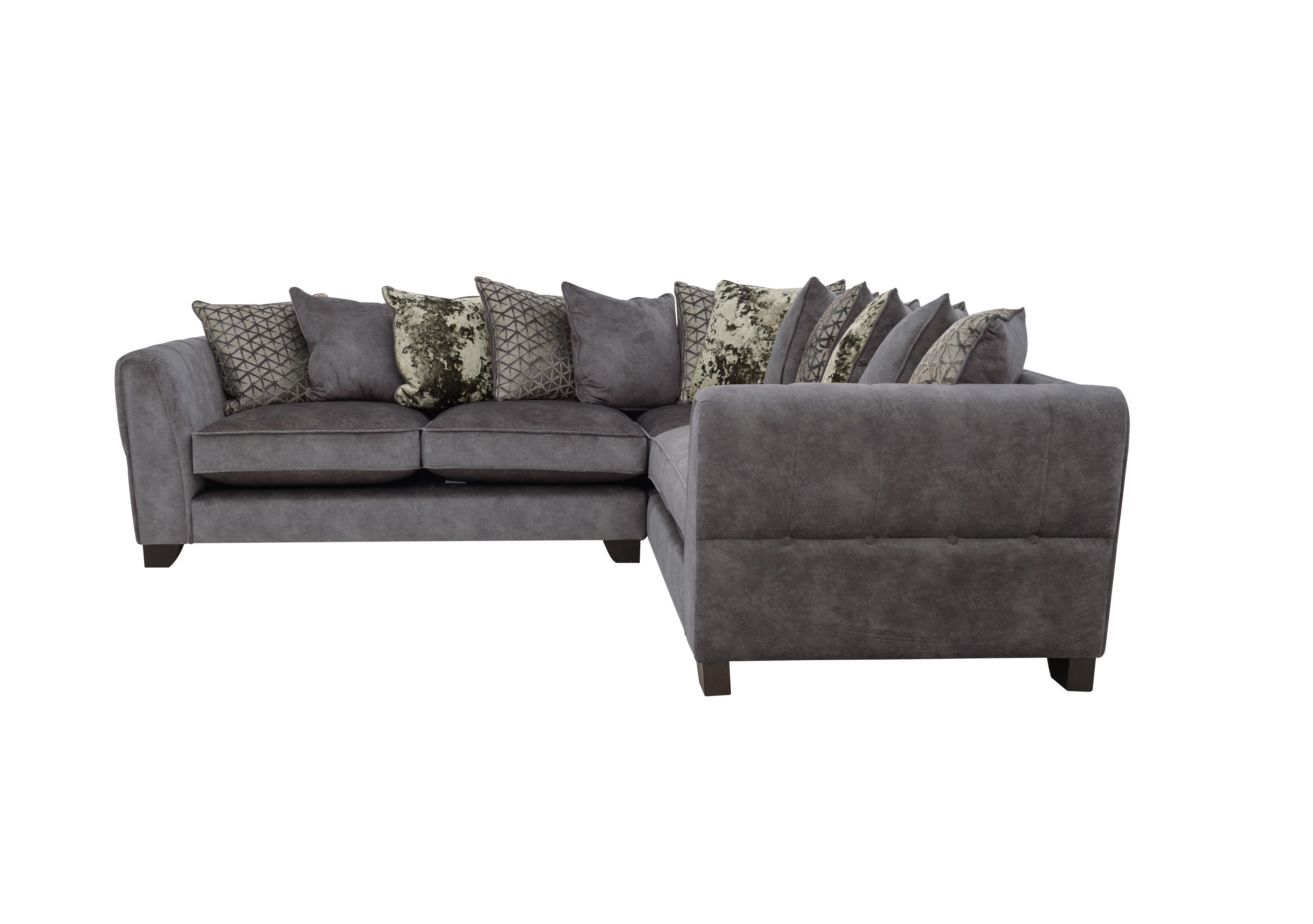 Mariah Small Fabric Pillow Back Corner Sofa in Dapple Moleskin-Tri No Insert on Furniture Village