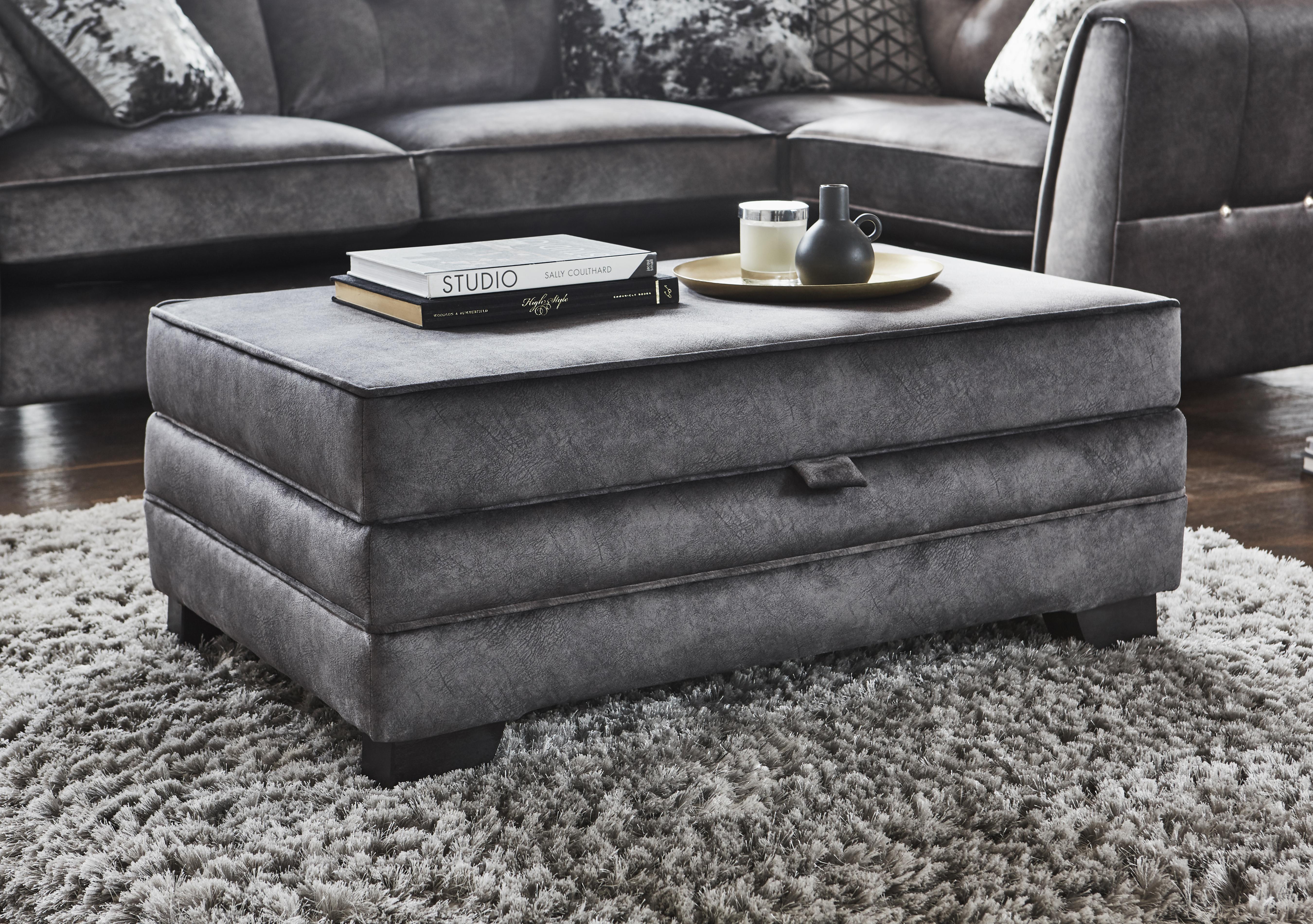 Oh So Glam Mariah Fabric Storage Footstool in  on Furniture Village