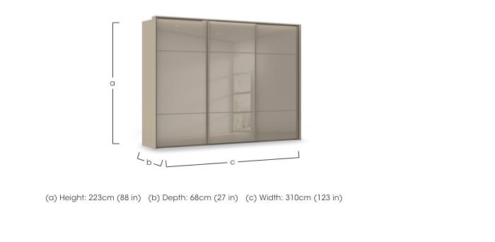 Haven 310cm 3 Door Slider Wardrobe with Glass Doors and Lights in  on Furniture Village