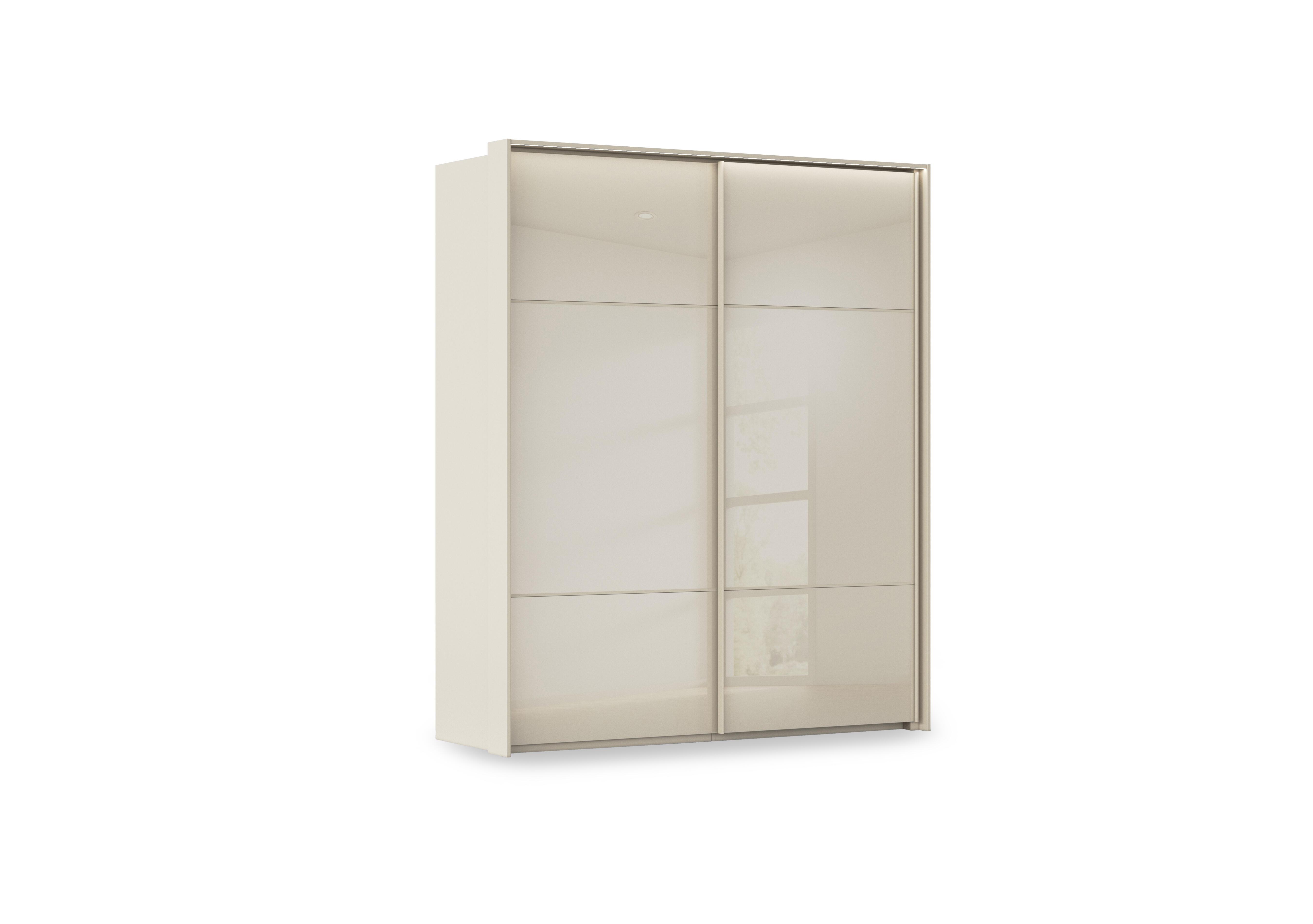 Haven 190cm 2 Door Slider Wardrobe with Glass Doors and Lights in Acg3l  Champagne Champagne Gls on Furniture Village
