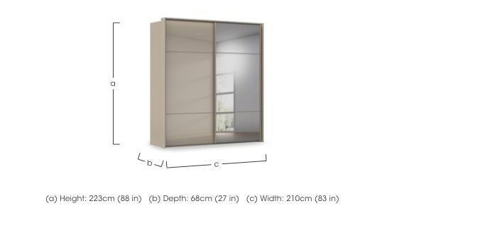 Haven 210cm 2 Door Slider Wardrobe with 1 Glass Door, 1 Mirror Door and Lights in  on Furniture Village