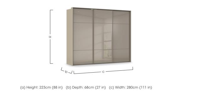 Haven 280cm 3 Door Slider Wardrobe with Glass Doors in  on Furniture Village