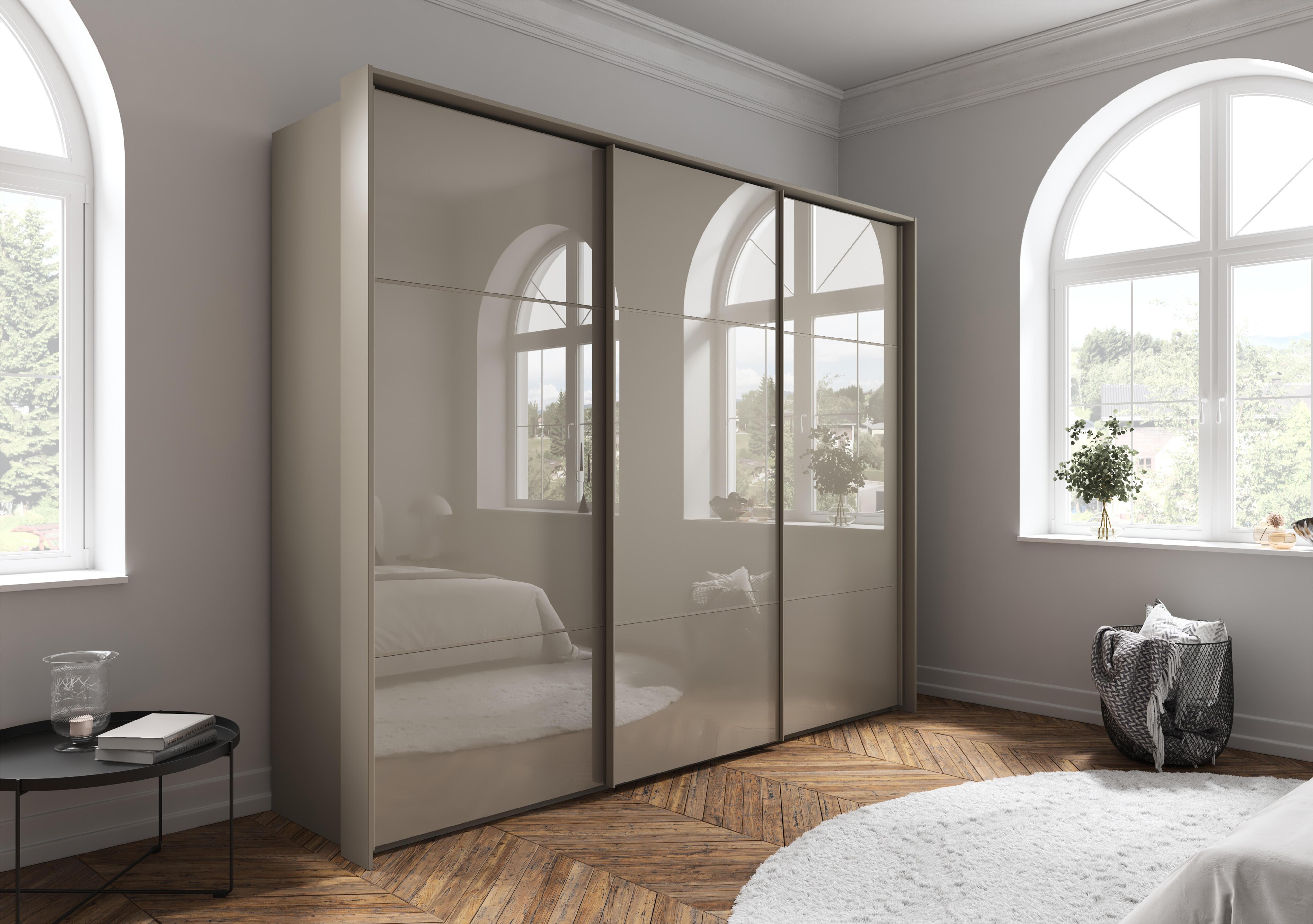 Haven 280cm 3 Door Slider Wardrobe with Glass Doors in  on Furniture Village