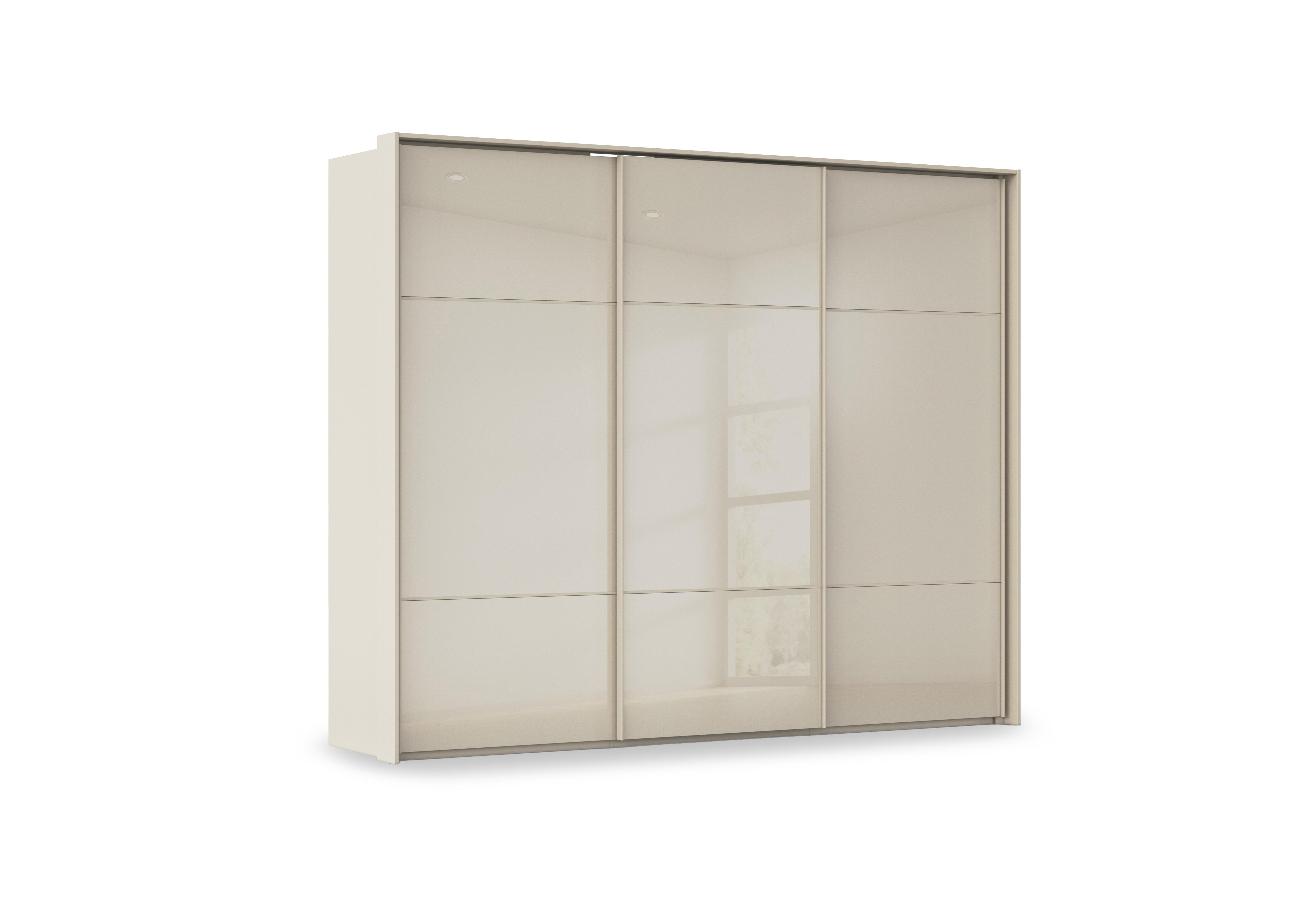 Haven 280cm 3 Door Slider Wardrobe with Glass Doors in Acg3l  Champagne Champagne Gls on Furniture Village