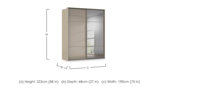 Haven 190cm 2 Door Slider Wardrobe with 1 Glass Door and 1 Mirror Door in  on Furniture Village