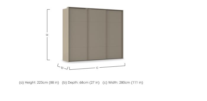 Haven 280cm 3 Door Slider Wardrobe with Décor Doors in  on Furniture Village
