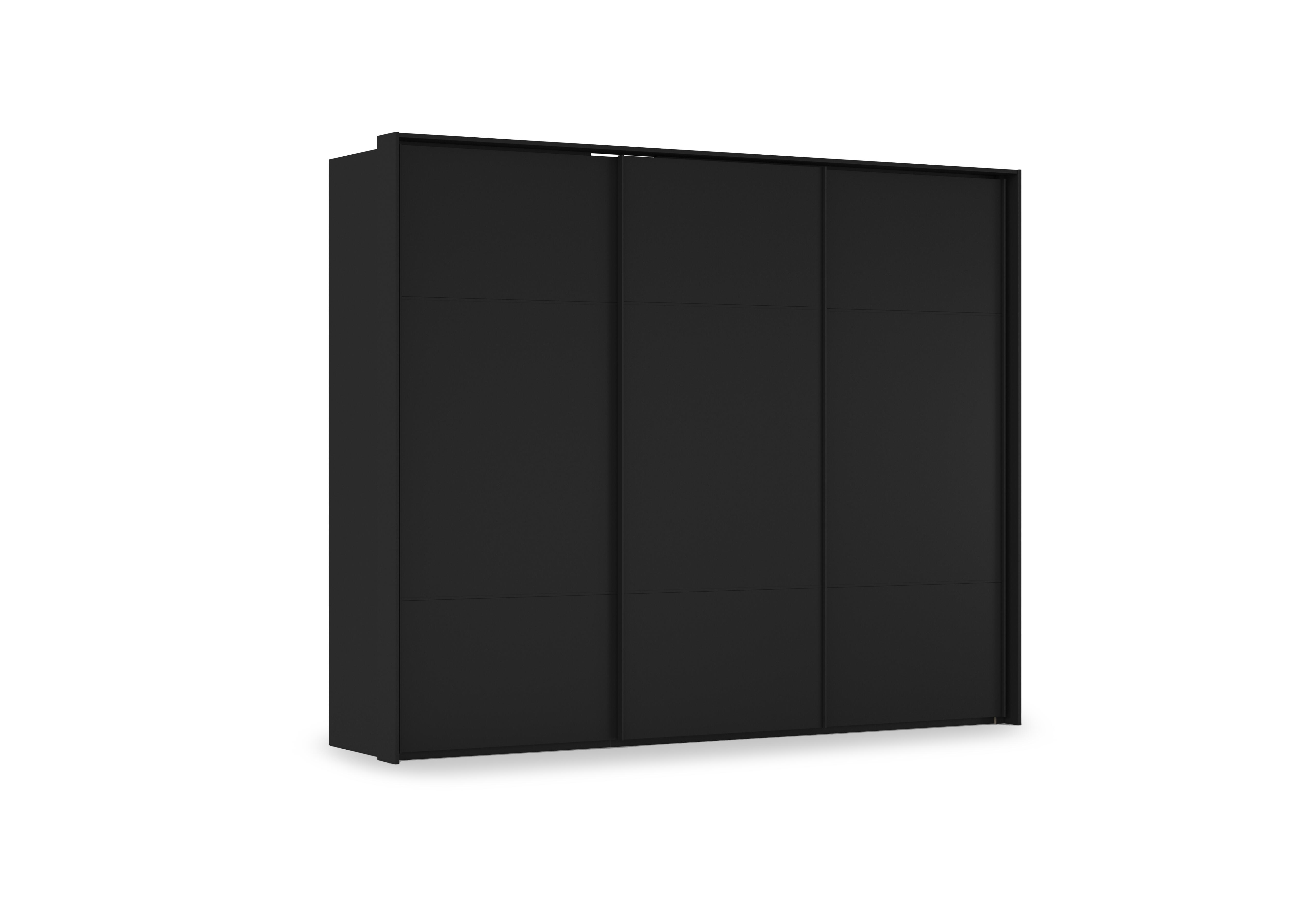 Haven 280cm 3 Door Slider Wardrobe with Décor Doors in Asd5t  Black Black Front on Furniture Village