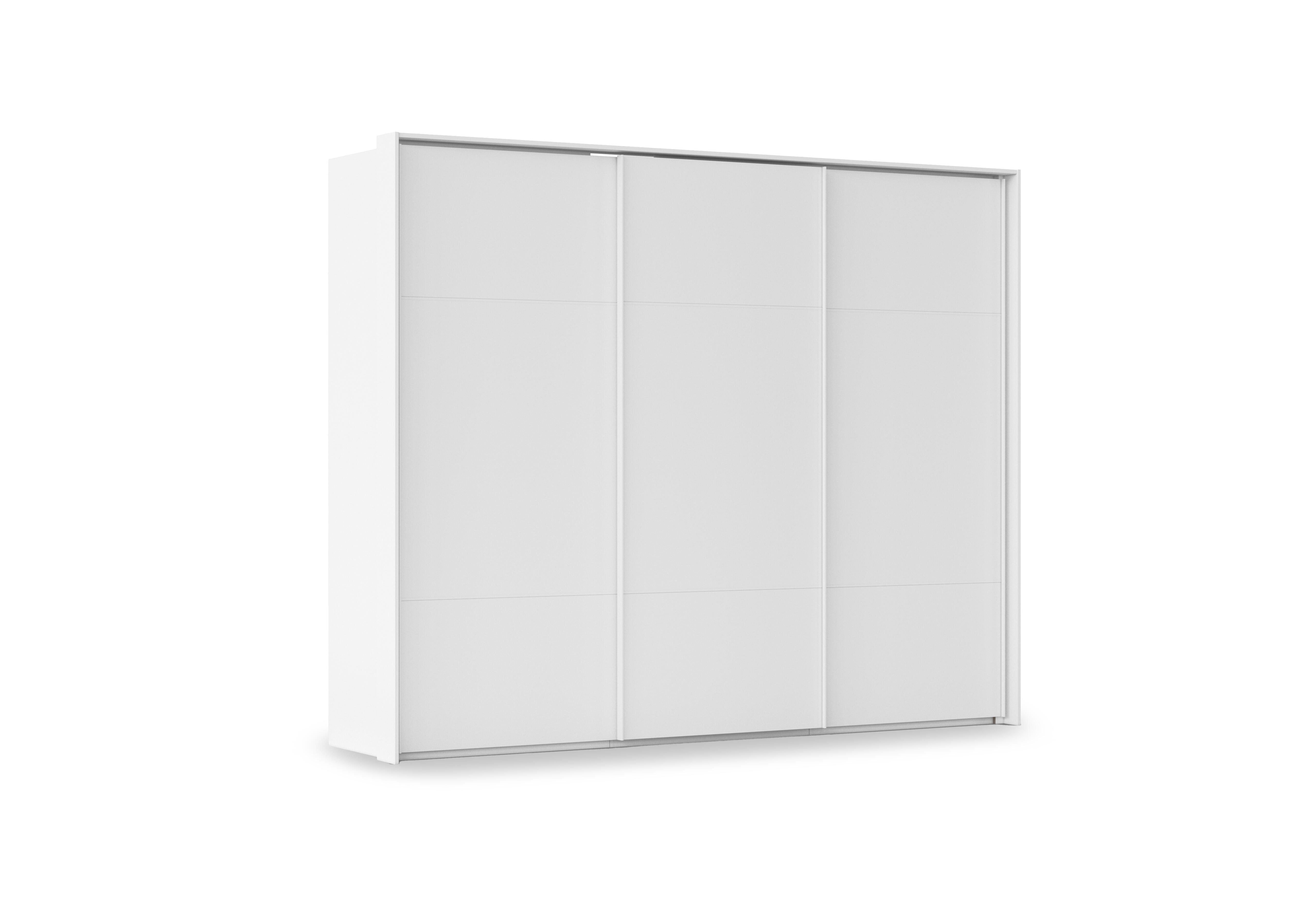 Haven 280cm 3 Door Slider Wardrobe with Décor Doors in Awd1l Alpine White White Front on Furniture Village