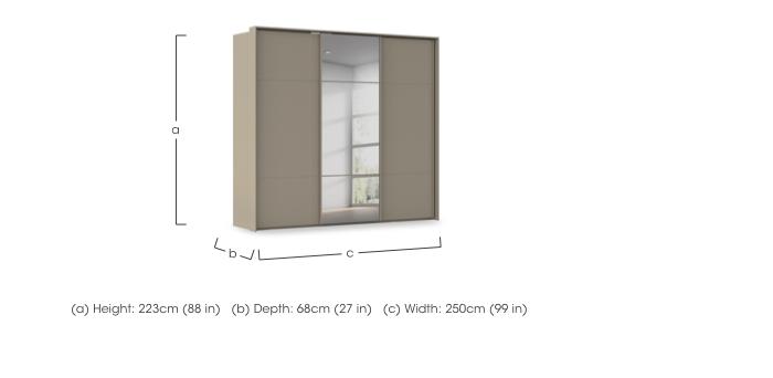 Haven 250cm 3 Door Slider Wardrobe with 2 Décor Doors and 1 Mirror Door in  on Furniture Village