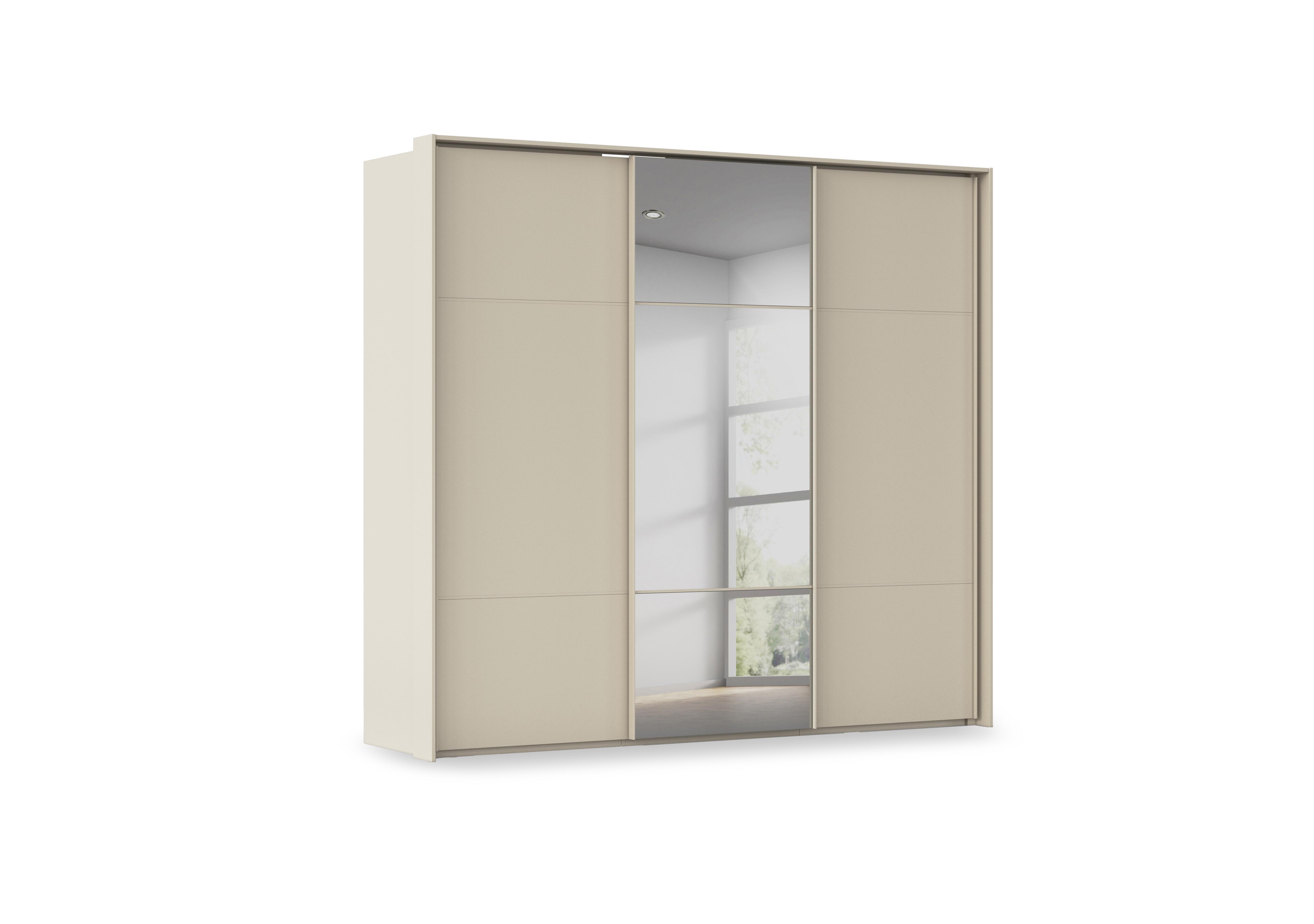 Haven 250cm 3 Door Slider Wardrobe with 2 Décor Doors and 1 Mirror Door in Acd3l  Champagne Champagne Frn on Furniture Village