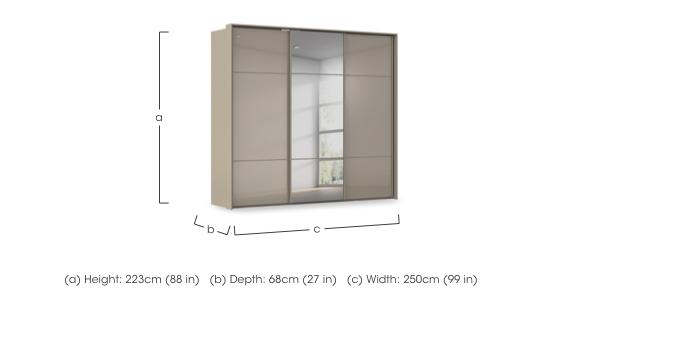 Haven 250cm 3 Door Slider Wardrobe with 2 Glass Doors and 1 Mirror Door in  on Furniture Village