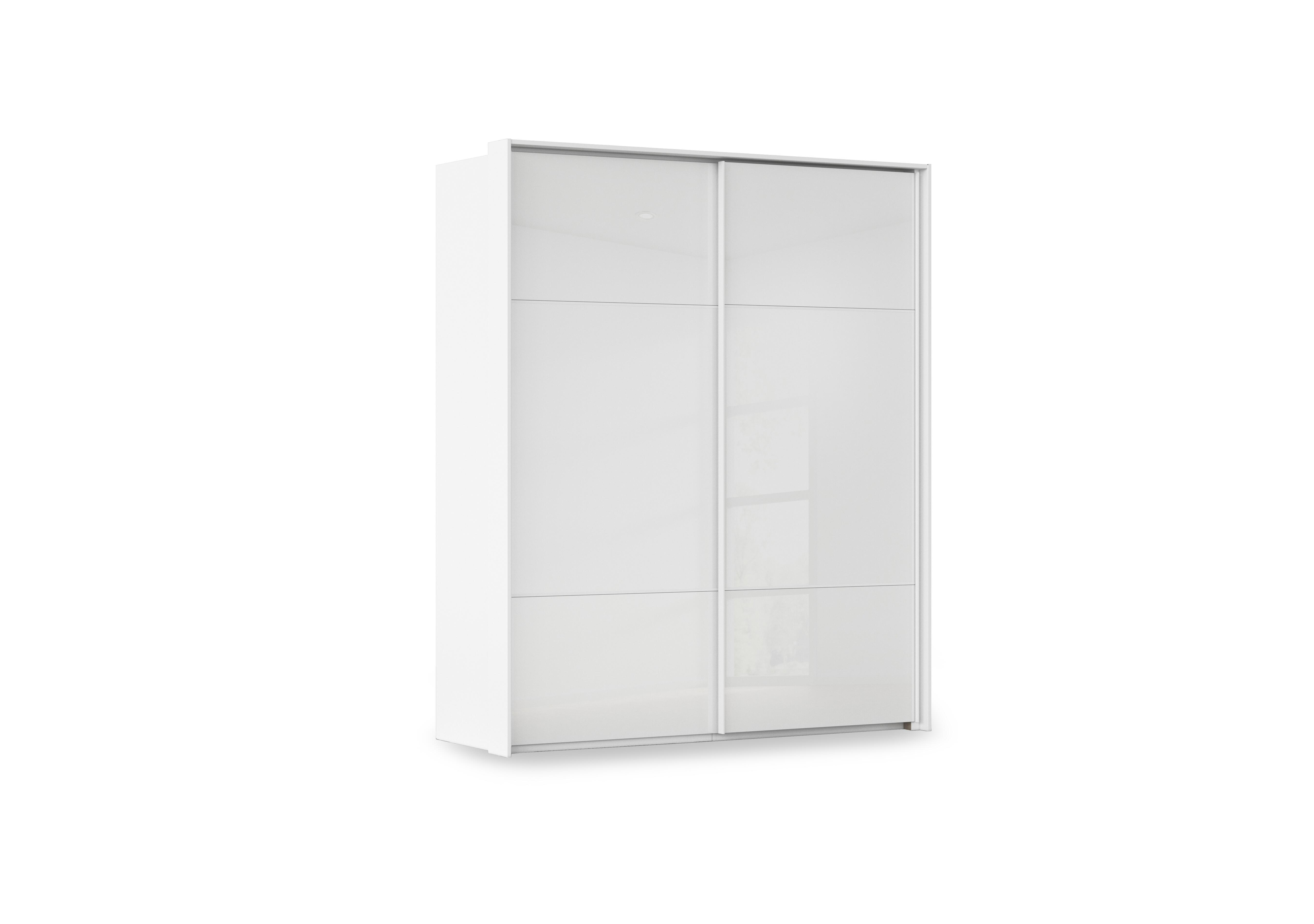 Haven 210cm 2 Door Slider Wardrobe with Glass Doors in Awg1l Alpine Wht Wht Gls Frnt on Furniture Village