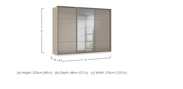 Haven 310cm 3 Door Slider Wardrobe with 2 Glass Doors and 1 Mirror Door in  on Furniture Village