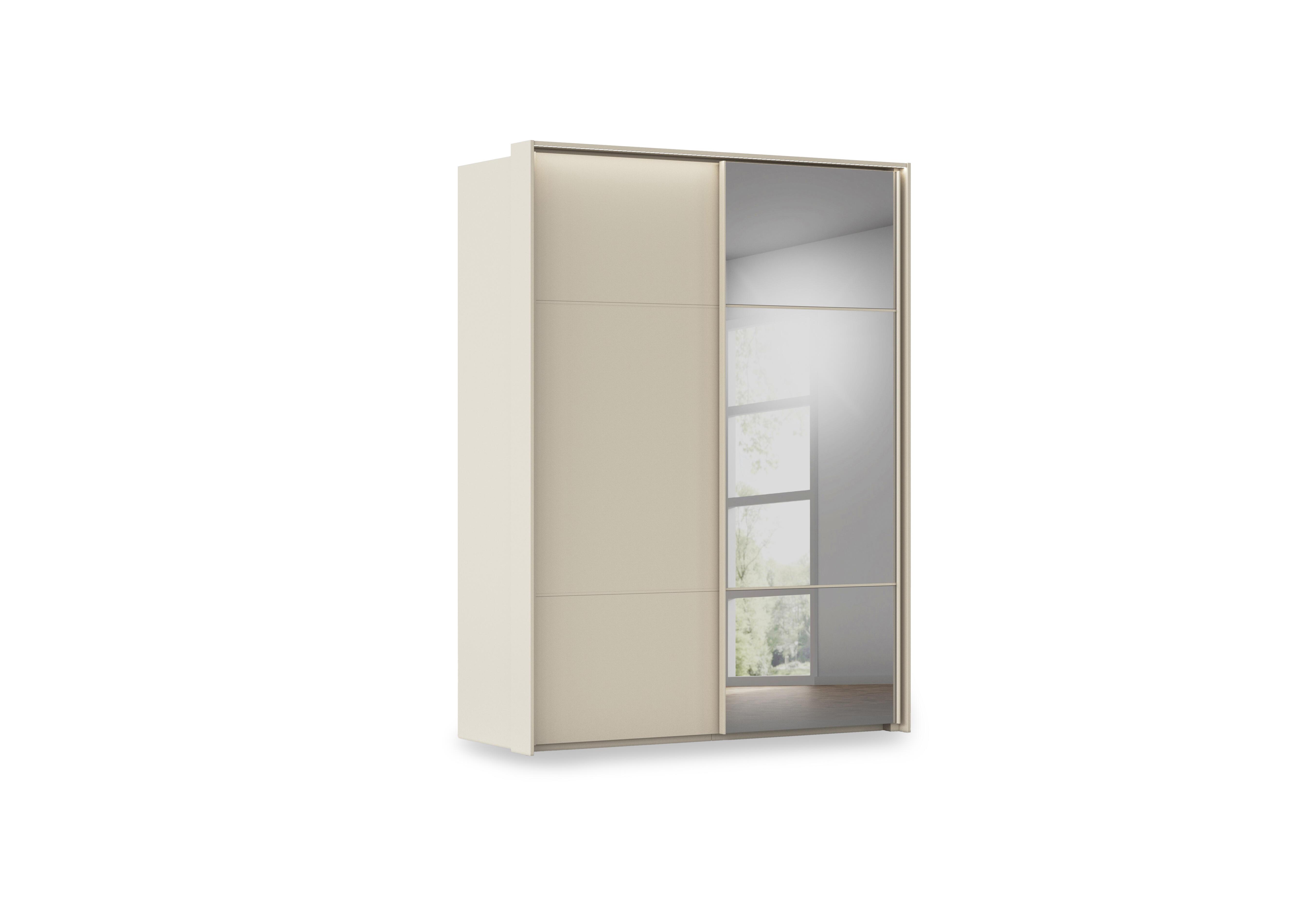 Haven 170cm 2 Door Slider Wardrobe with 1 D&eacute;cor Door, 1 Mirror Door and Lights in Acd3l  Champagne Champagne Frn on Furniture Village
