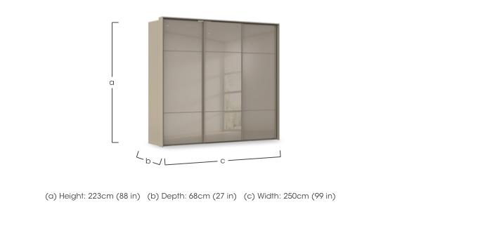Haven 250cm 3 Door Slider Wardrobe with Glass Doors in  on Furniture Village