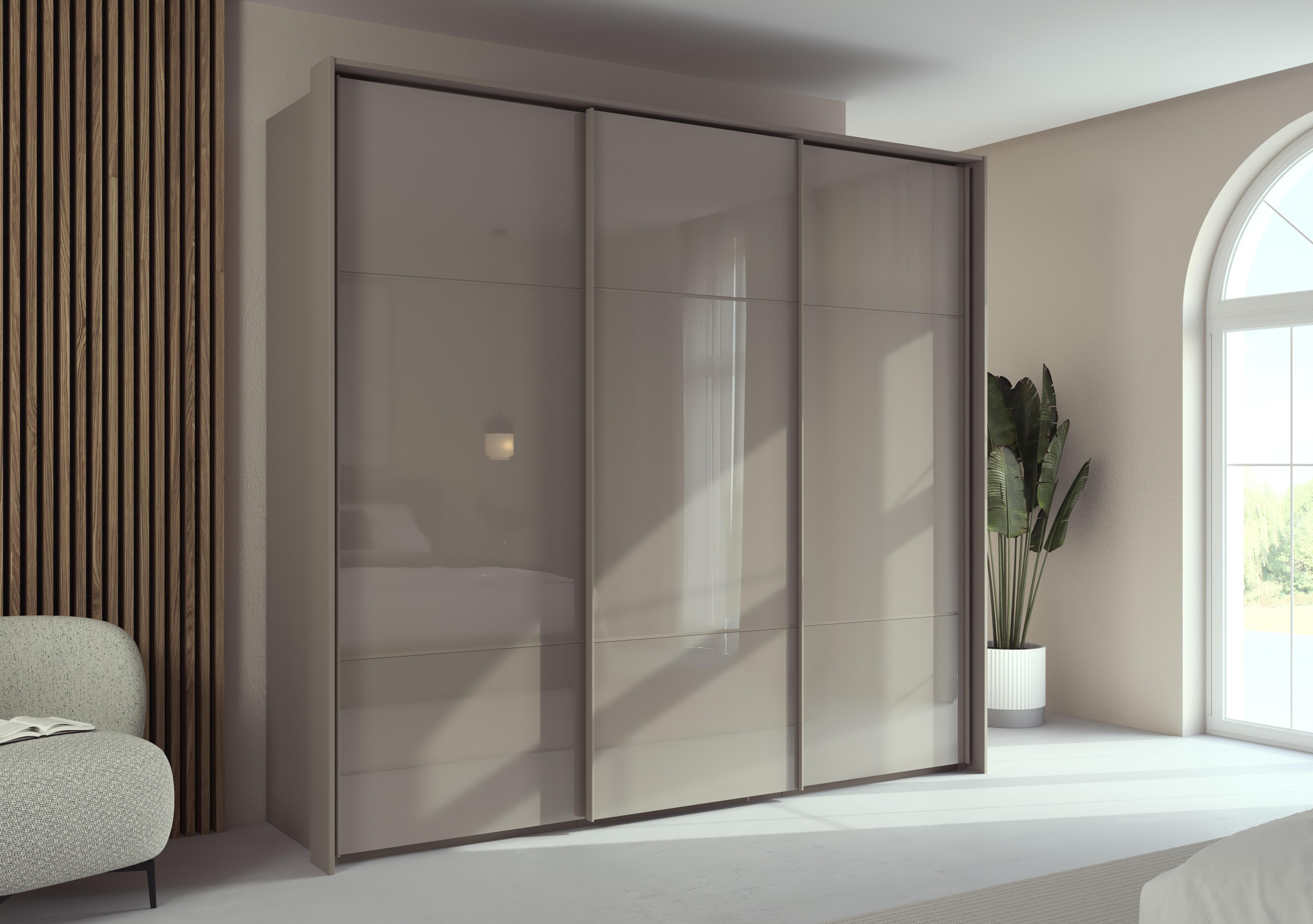 Haven 250cm 3 Door Slider Wardrobe with Glass Doors in  on Furniture Village