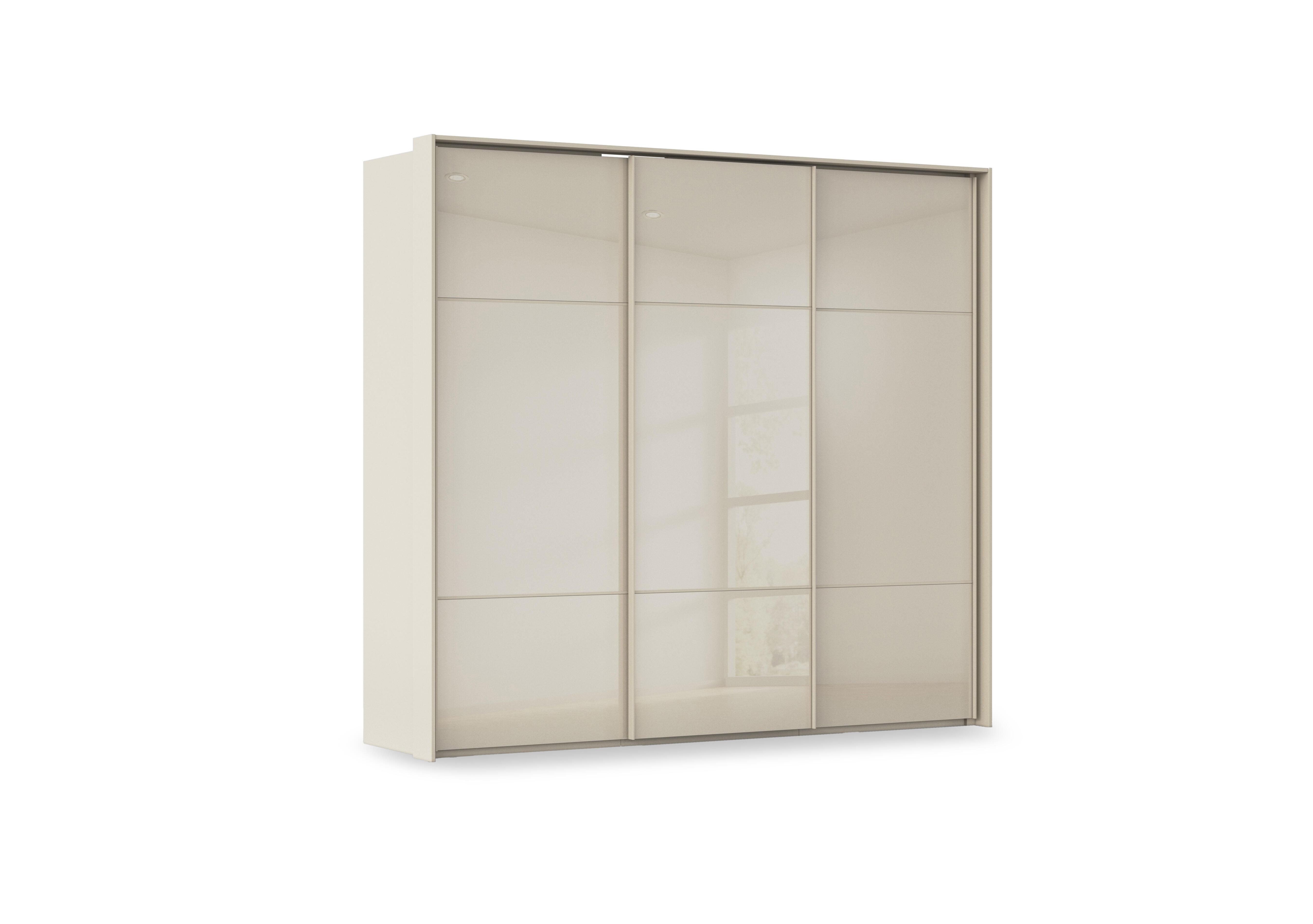 Haven 250cm 3 Door Slider Wardrobe with Glass Doors in Acg3l  Champagne Champagne Gls on Furniture Village