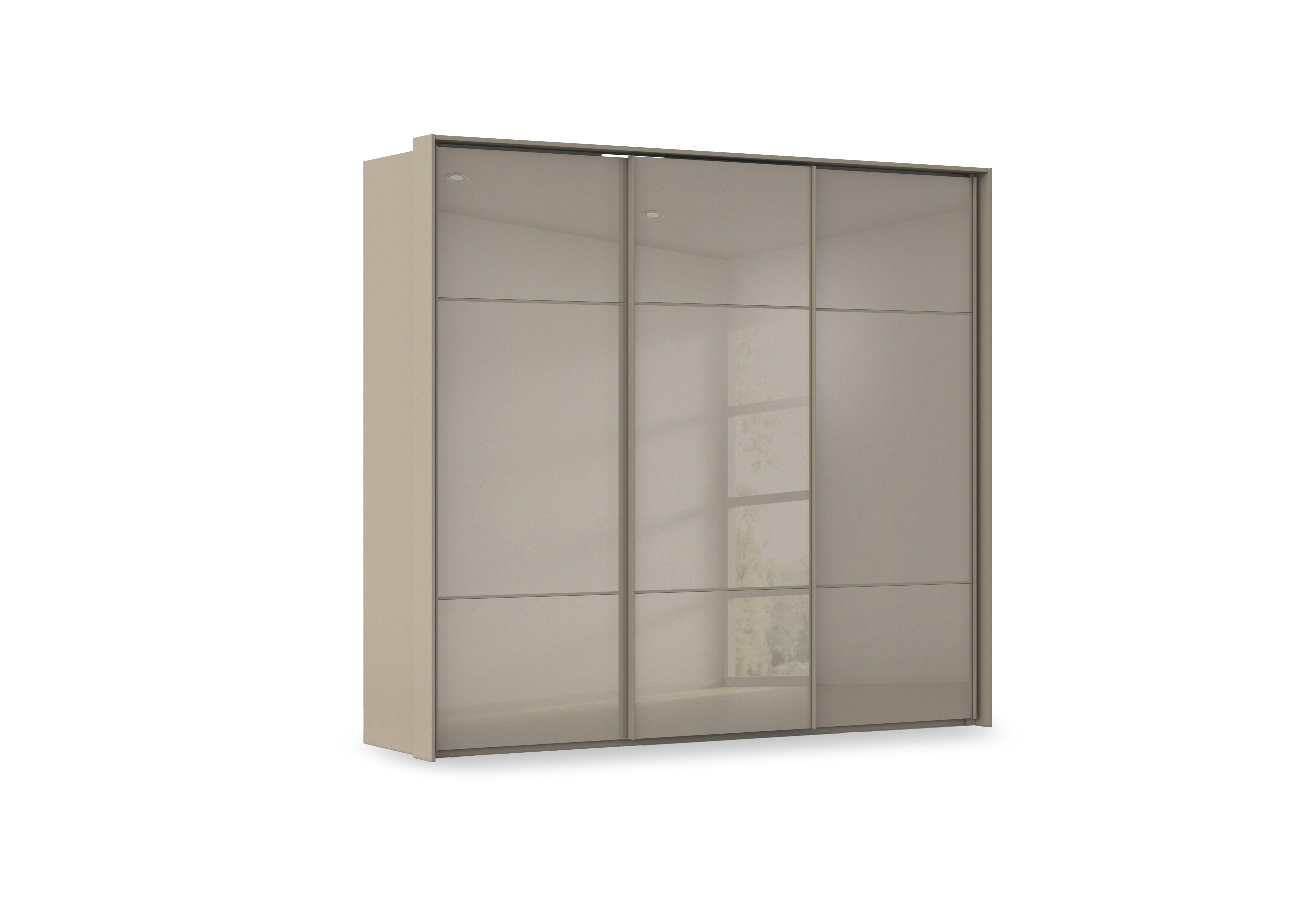 Haven 250cm 3 Door Slider Wardrobe with Glass Doors in Afg4l  Fango Fango Glass Front on Furniture Village