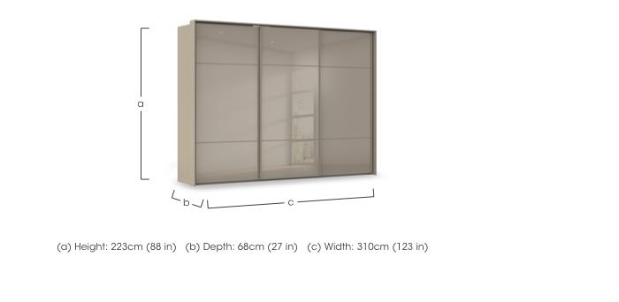 Haven 310cm 3 Door Slider Wardrobe with Glass Doors in  on Furniture Village