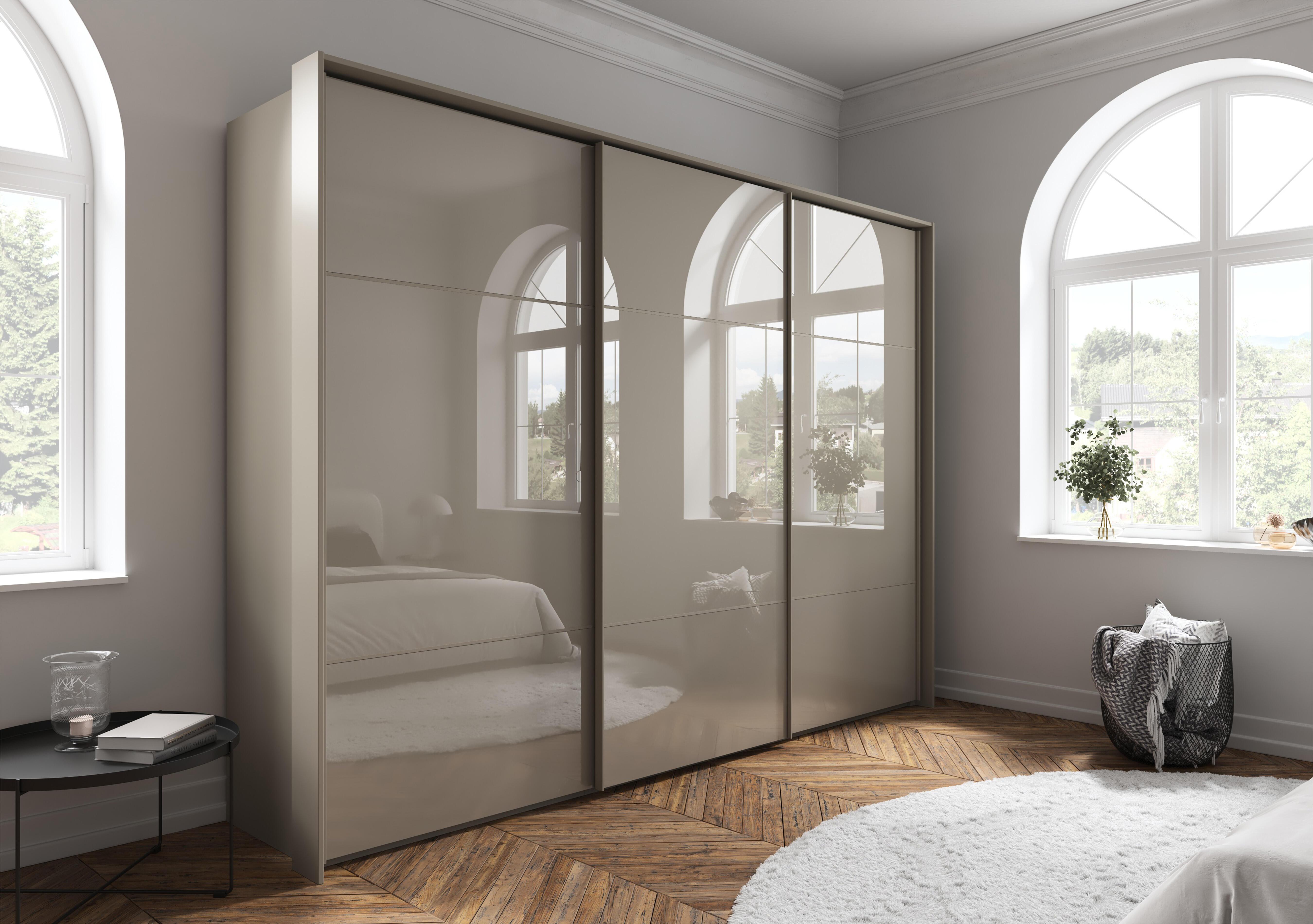 Haven 310cm 3 Door Slider Wardrobe with Glass Doors in  on Furniture Village