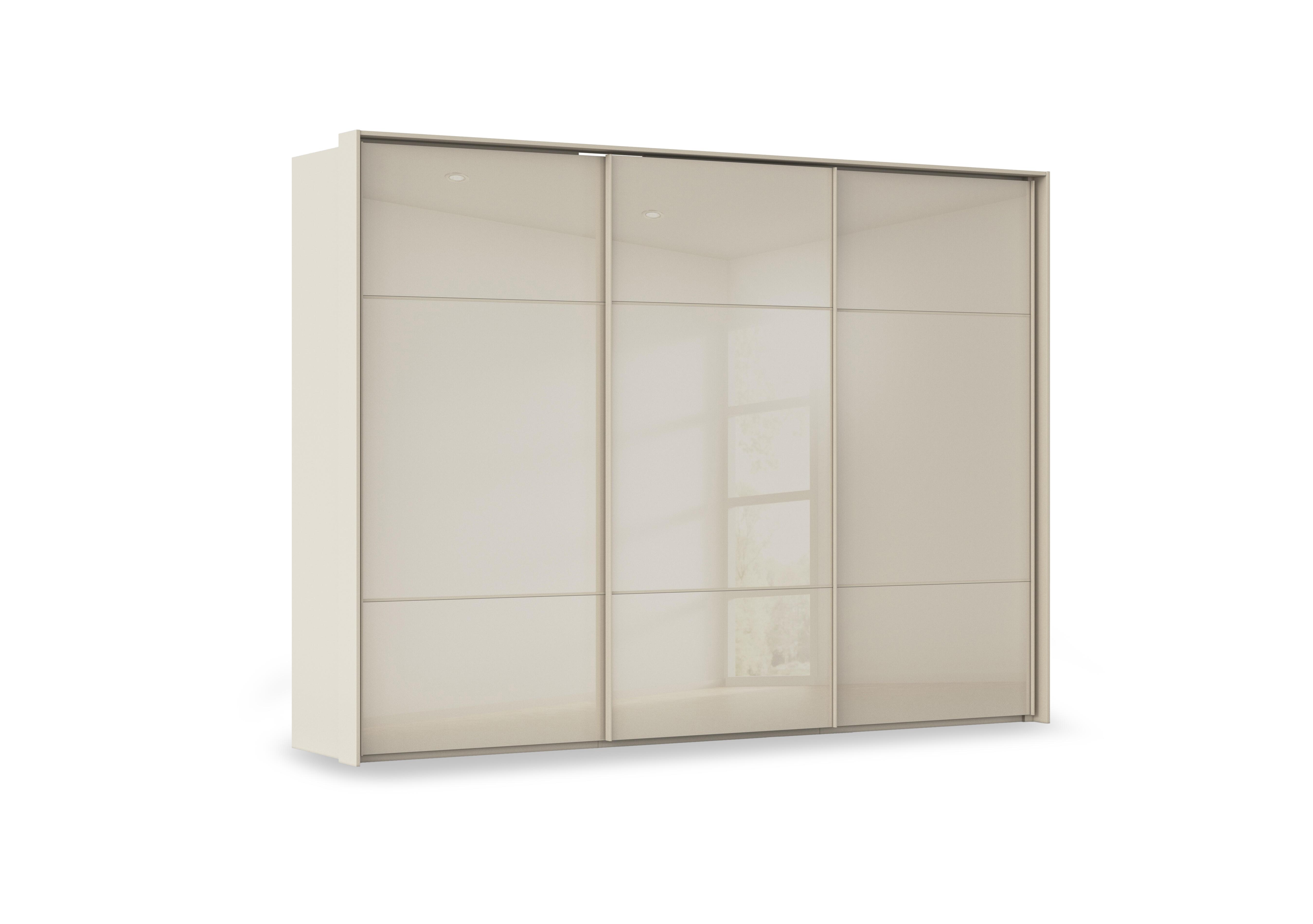 Haven 310cm 3 Door Slider Wardrobe with Glass Doors in Acg3l  Champagne Champagne Gls on Furniture Village