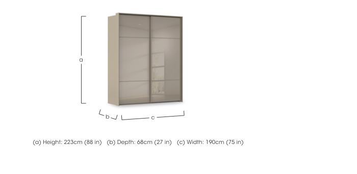 Haven 190cm 2 Door Slider Wardrobe with Glass Doors in  on Furniture Village