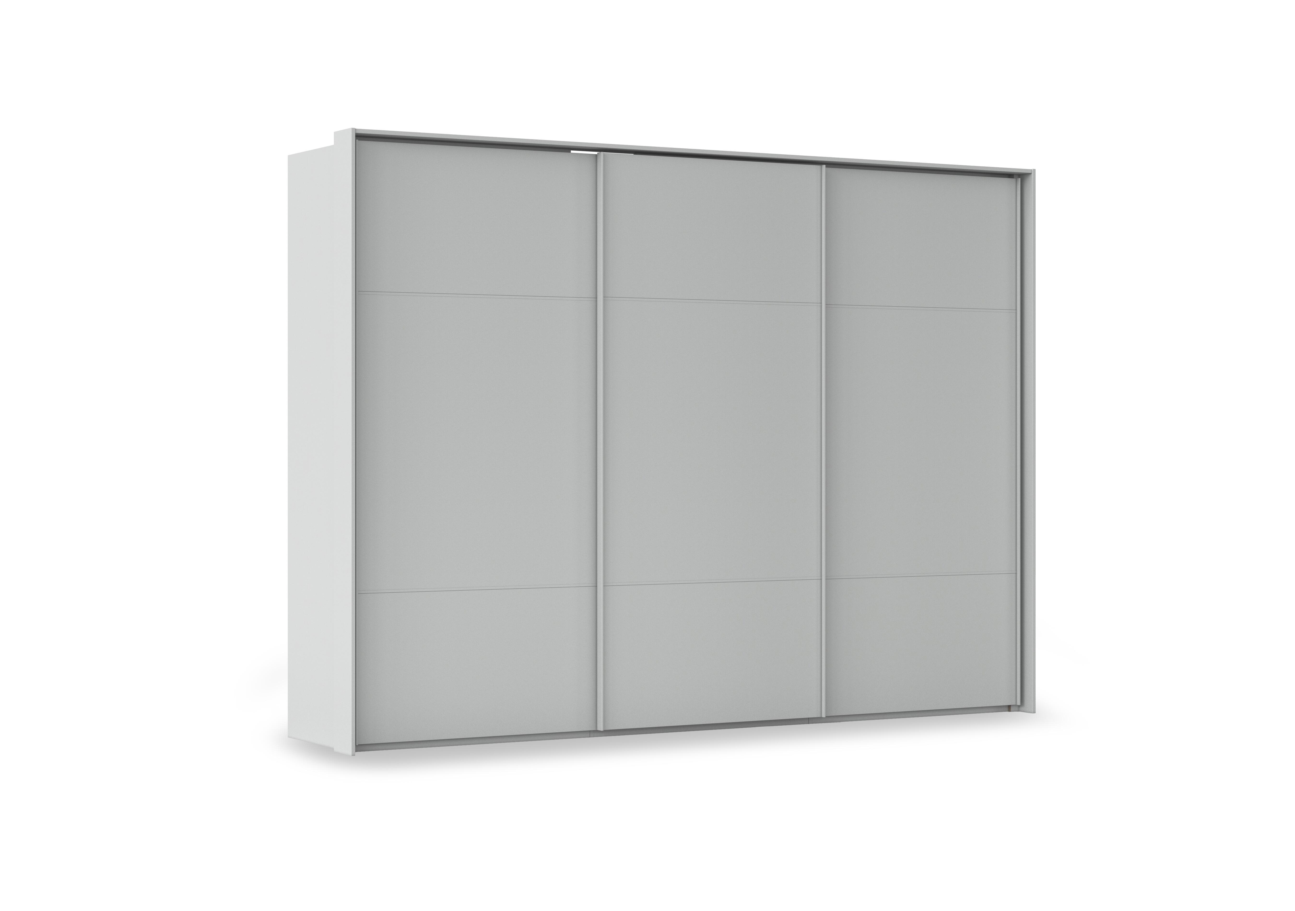 Haven 310cm 3 Door Slider Wardrobe with Décor Doors in Agd2l Silk Grey Silk Grey Frnt on Furniture Village