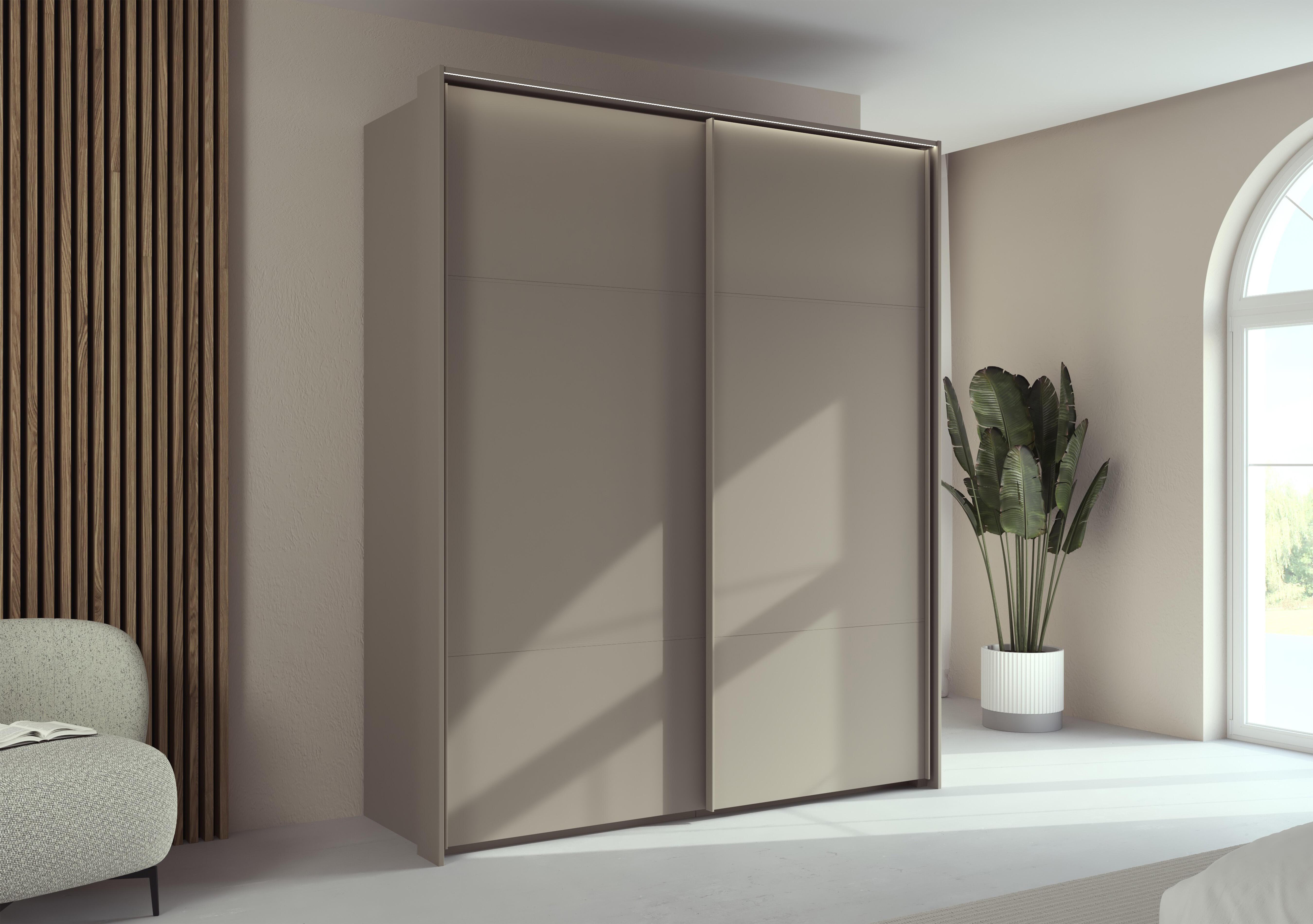Haven 190cm 2 Door Slider Wardrobe with Décor Doors and Lights in  on Furniture Village