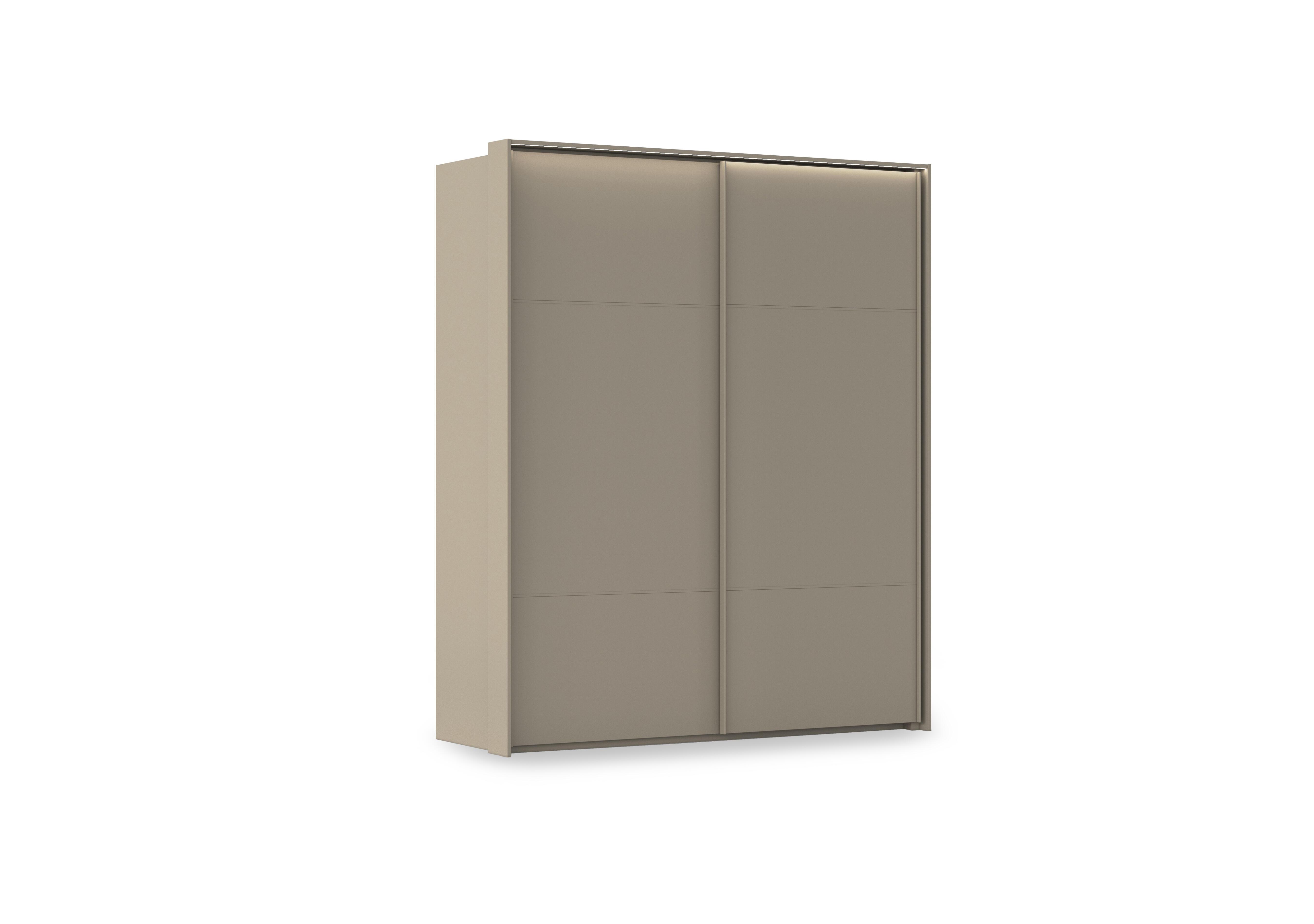 Haven 190cm 2 Door Slider Wardrobe with Décor Doors and Lights in Afd4l Fango Fango Front on Furniture Village
