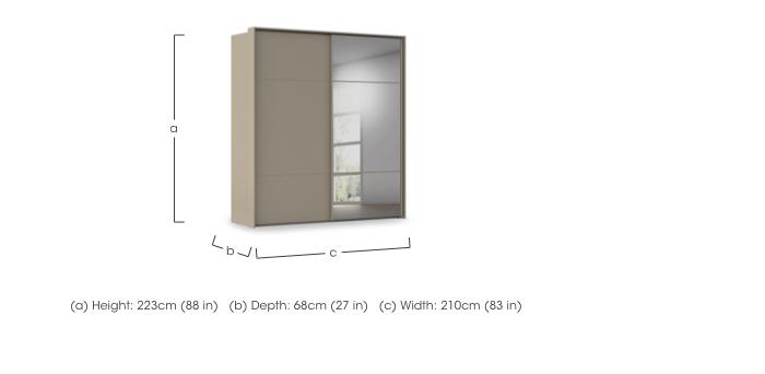 Haven 210cm 2 Door Slider Wardrobe with 1 Décor Door and 1 Mirror Door in  on Furniture Village
