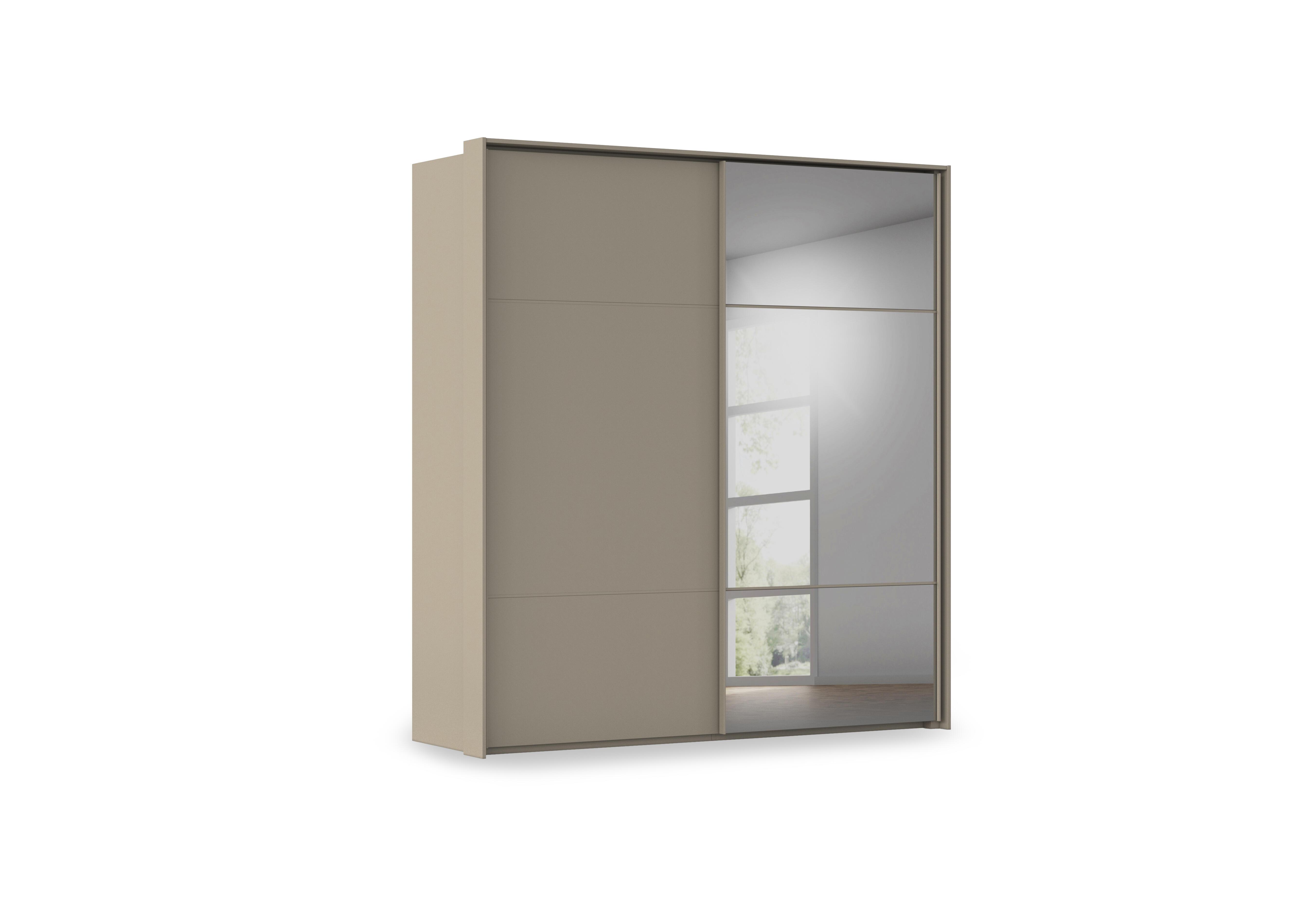 Haven 210cm 2 Door Slider Wardrobe with 1 Décor Door and 1 Mirror Door in Afd4l Fango Fango Front on Furniture Village