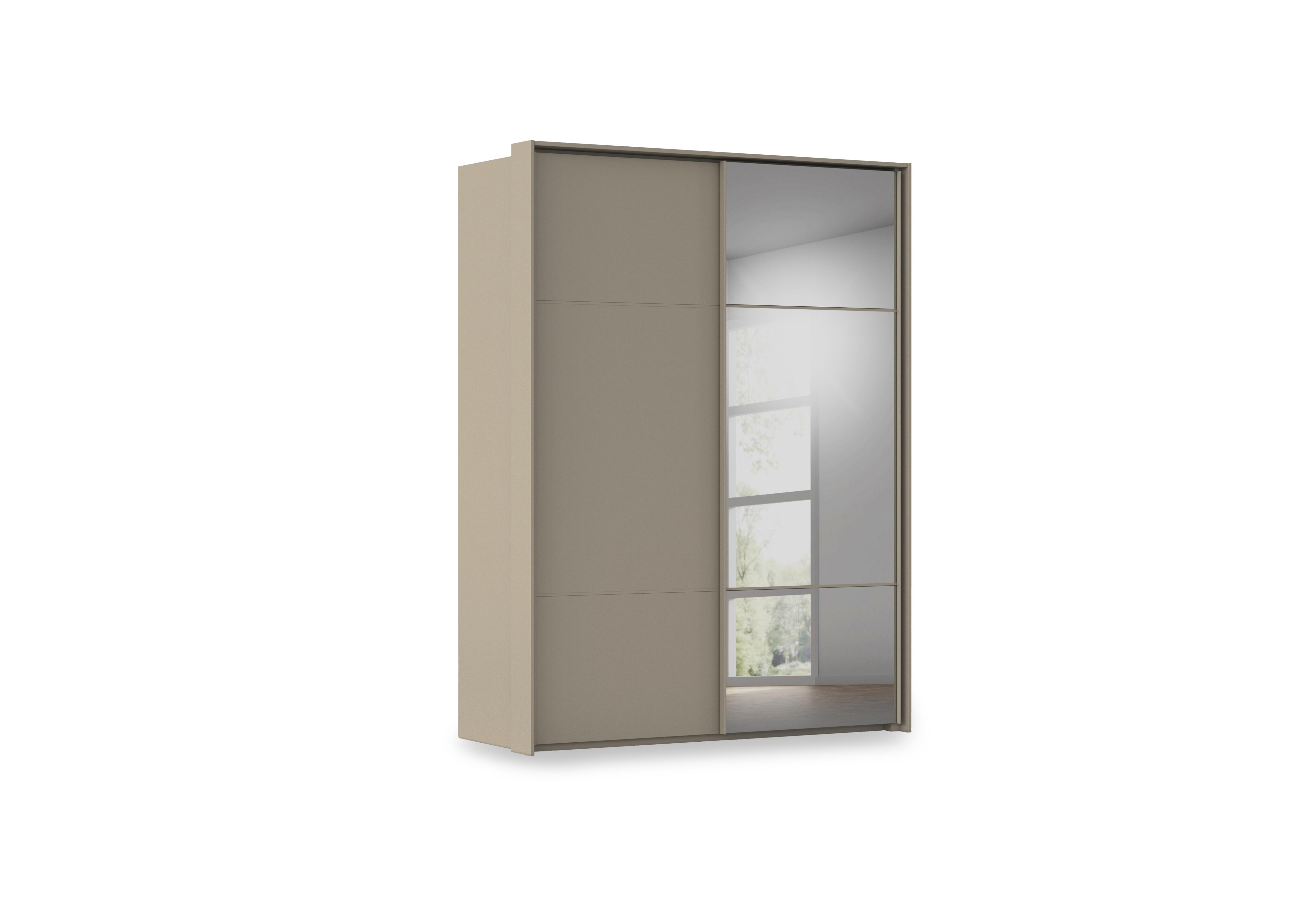 Haven 170cm 2 Door Slider Wardrobe with 1 Décor Door and 1 Mirror Door in Afd4l Fango Fango Front on Furniture Village