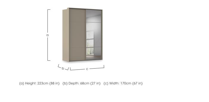 Haven 170cm 2 Door Slider Wardrobe with 1 Décor Door and 1 Mirror Door in  on Furniture Village