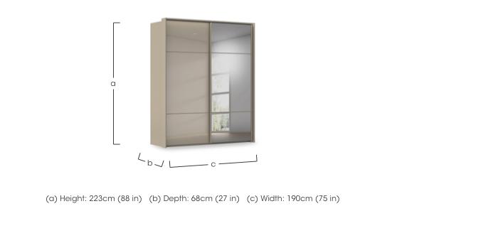 Haven 190cm 2 Door Slider Wardrobe with 1 Glass Door, 1 Mirror Door and Lights in  on Furniture Village